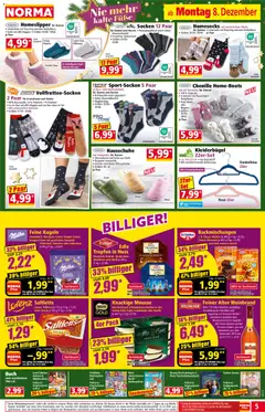 Norma Prospekt 	 ab 08.12.2025 gültig | Seite: 5 | Produkte: Wilthener, Schokolade, Kleiderbügel, Socken