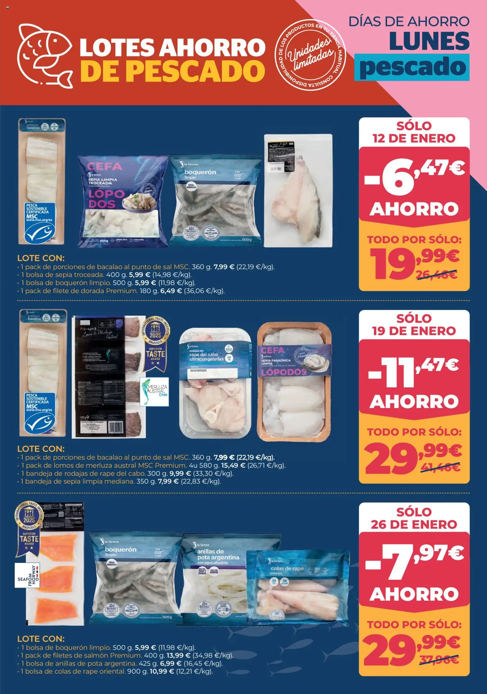 La Sirena folleto │ válido desde el 07.01.2026 | Página: 11 | Productos: Pescado, Bolsa, Filete, Bandeja
