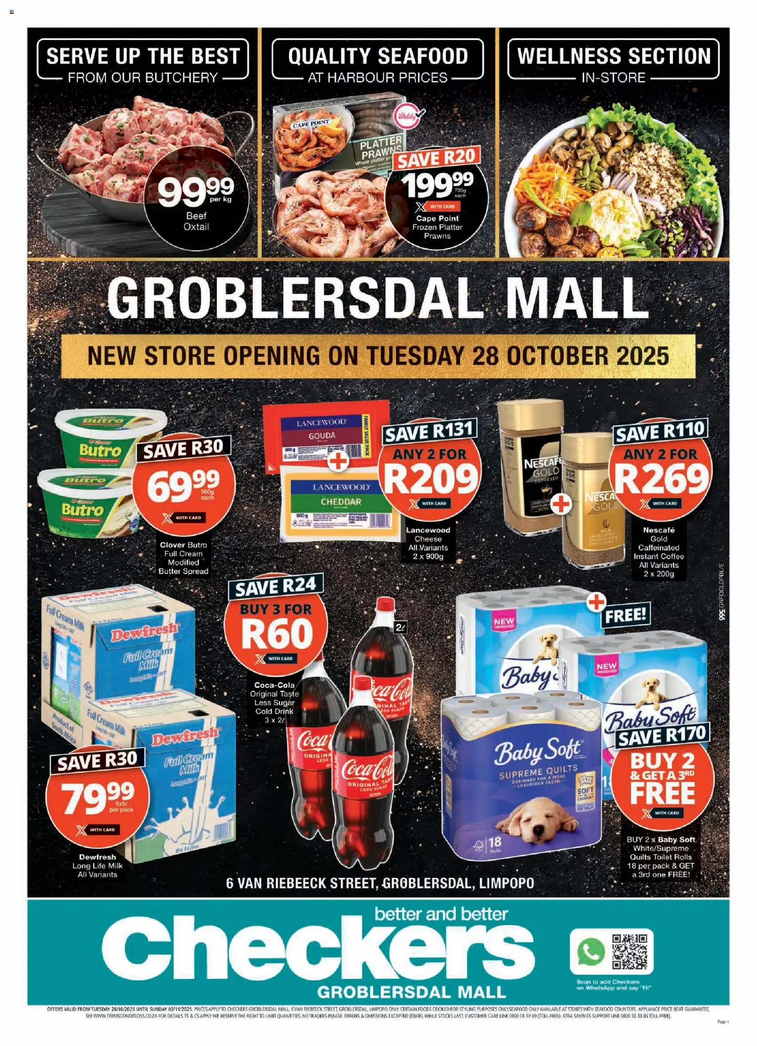 New Checkers catalogue – valid from 28.10.2025 | Page: 1 | Products: Platter, Butter, Coffee, Sugar