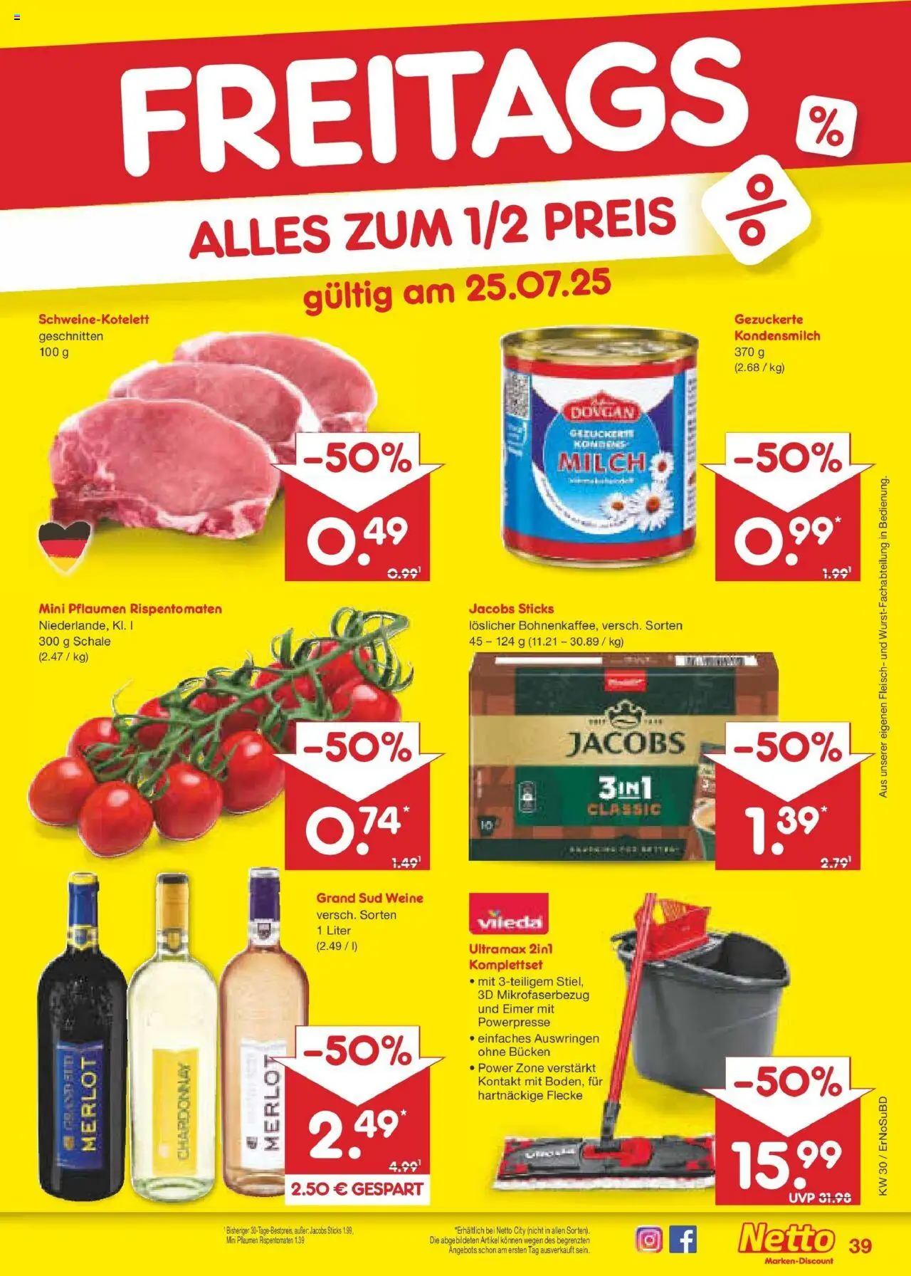 Netto Marken-Discount prospekt Jena-Lobeda	 - gültig ab dem 21.07.2025 | Seite: 59 | Produkte: Pflaumen, Milch, Merlot, Grand sud