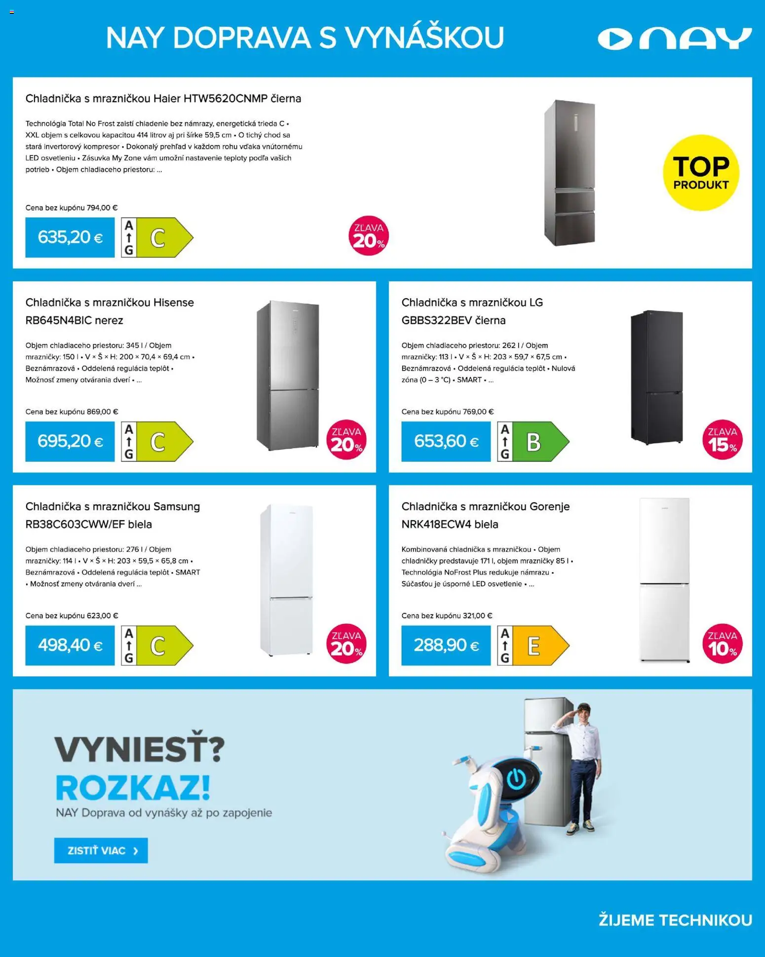 Nové NAY Elektrodom akcie – leták je platný od 09.03.2026 | Strana: 15 | Produkty: Led osvetlenie, Osvetlenie, Mrazničky, Chladnička