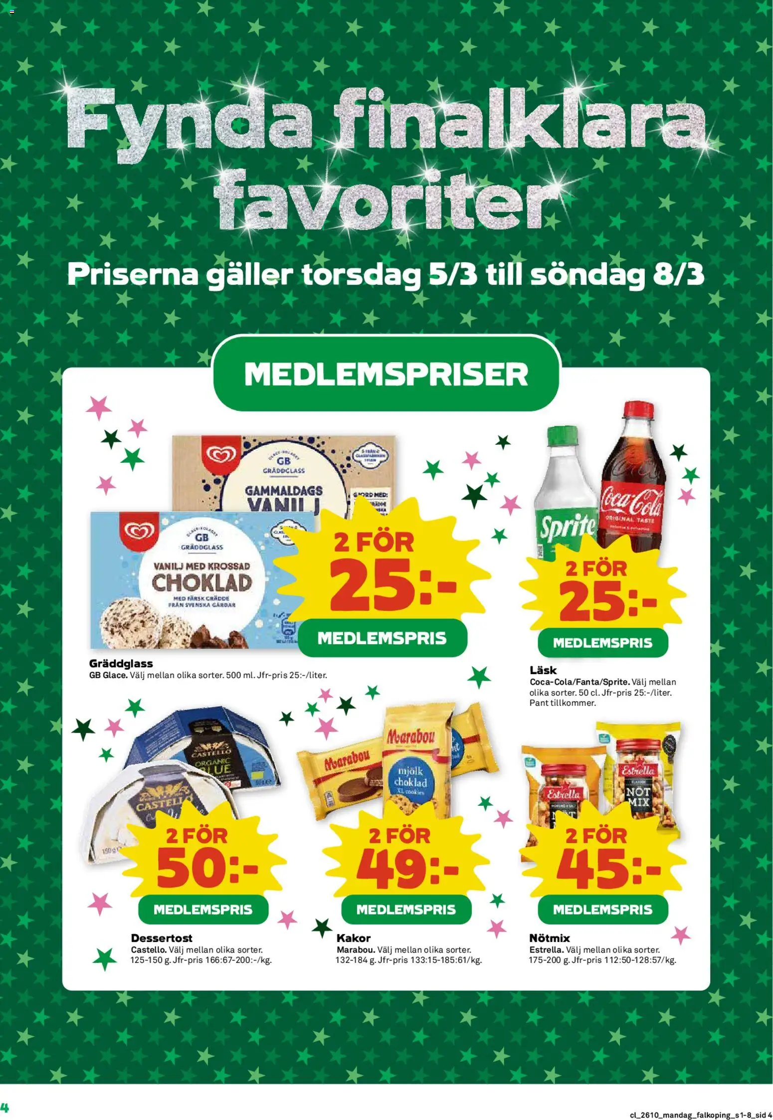 Coop reklamblad aktuell från 02.03.2026 | Sida: 4 | Produkter: Galler, Coca cola, Sprite, Choklad