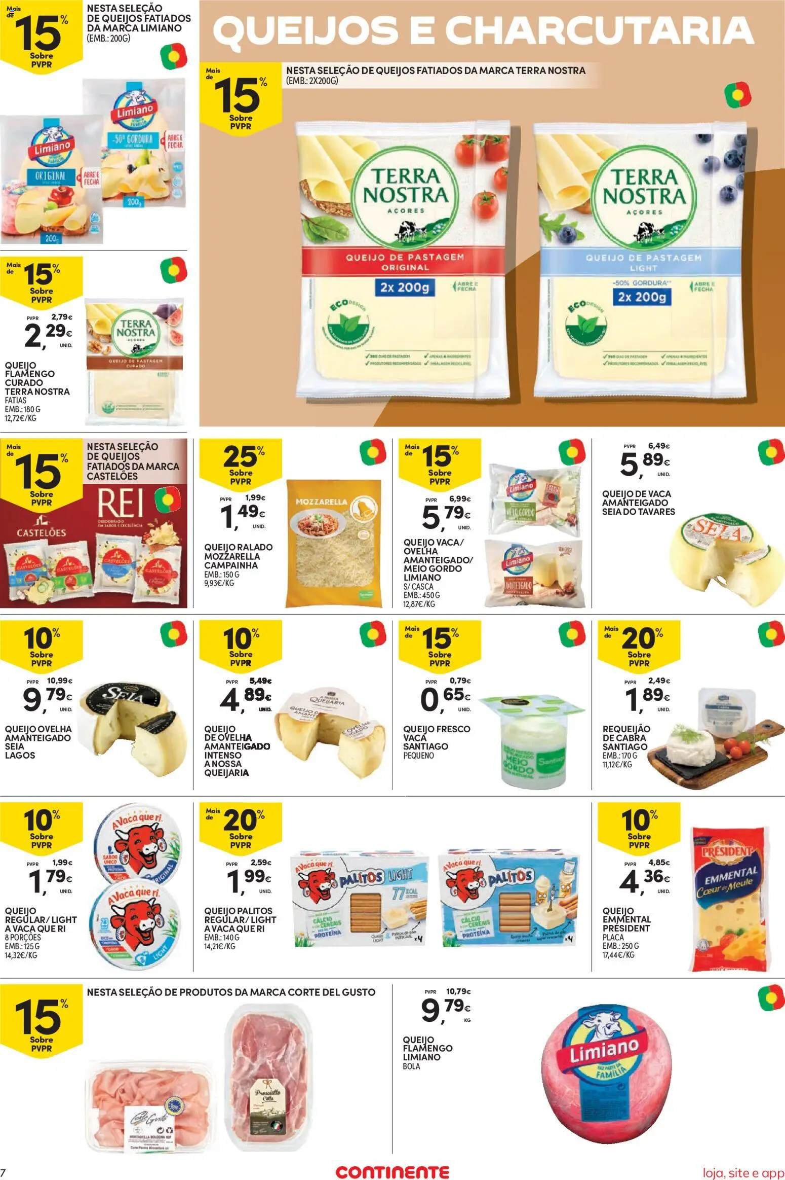 Continente Semanal Continente Bom Dia │ válido de 17.03.2026 | Página: 7 | Produtos: Campainha, Cálcio, Queijo, Proteina