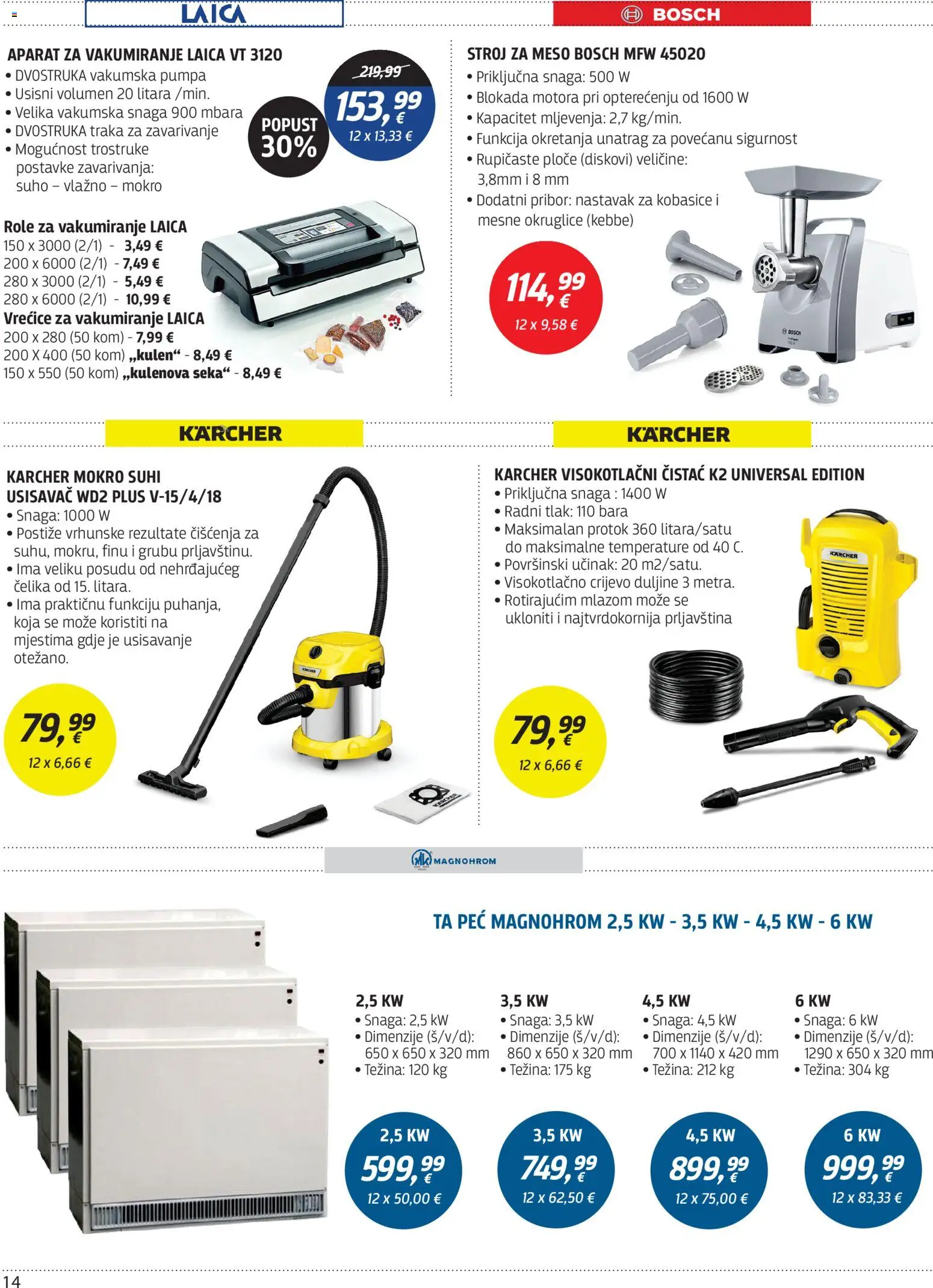 Centar Tehnike katalog | vrijedi od 09.03.2026 | Stranica: 14 | Proizvodi: Usisavač, Okruglice, Meso, Visokotlačni čistač
