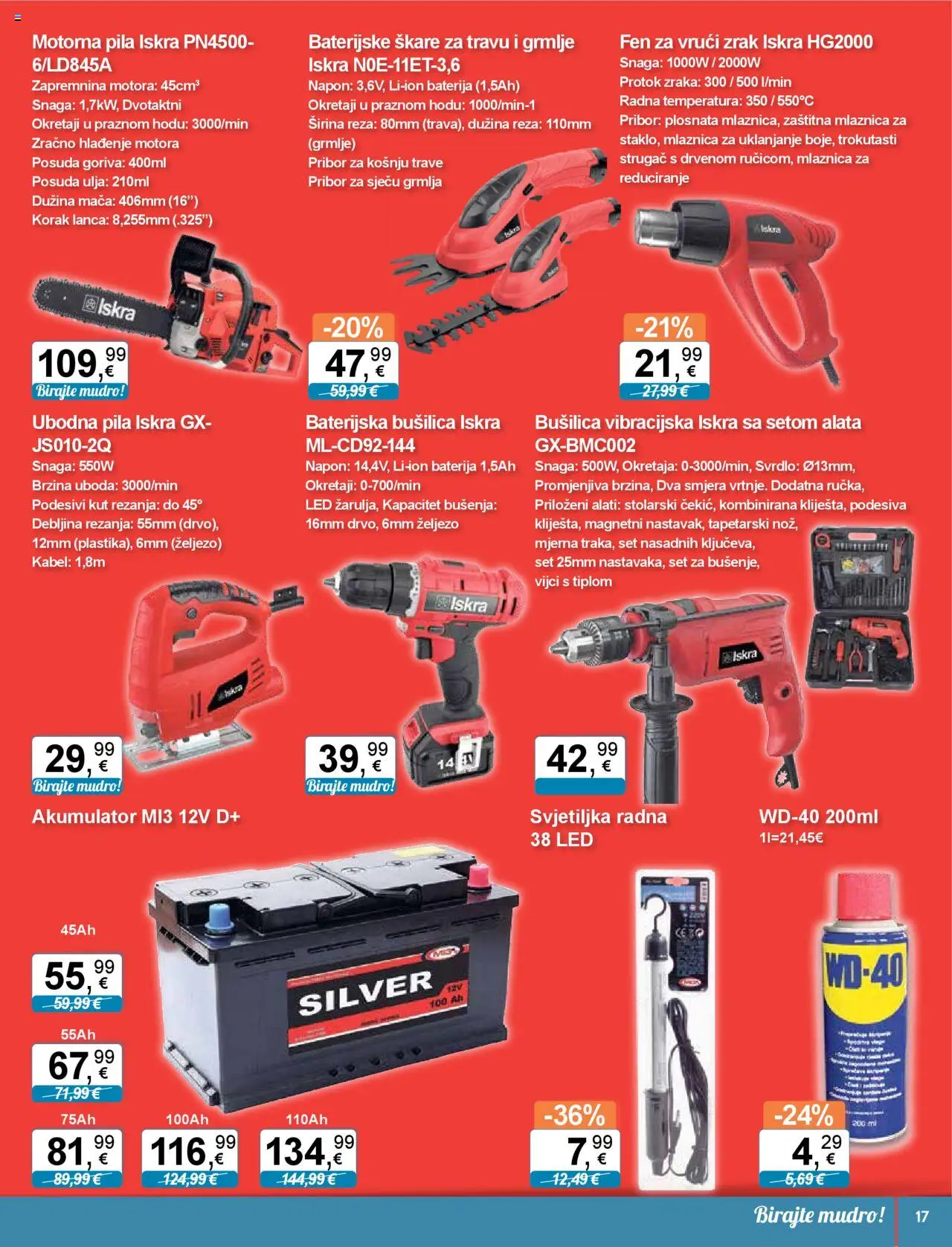 KTC katalog | vrijedi od 14.08.2025 | Stranica: 17 | Proizvodi: Ubodna pila, Svjetiljka, Pila, Bušilica
