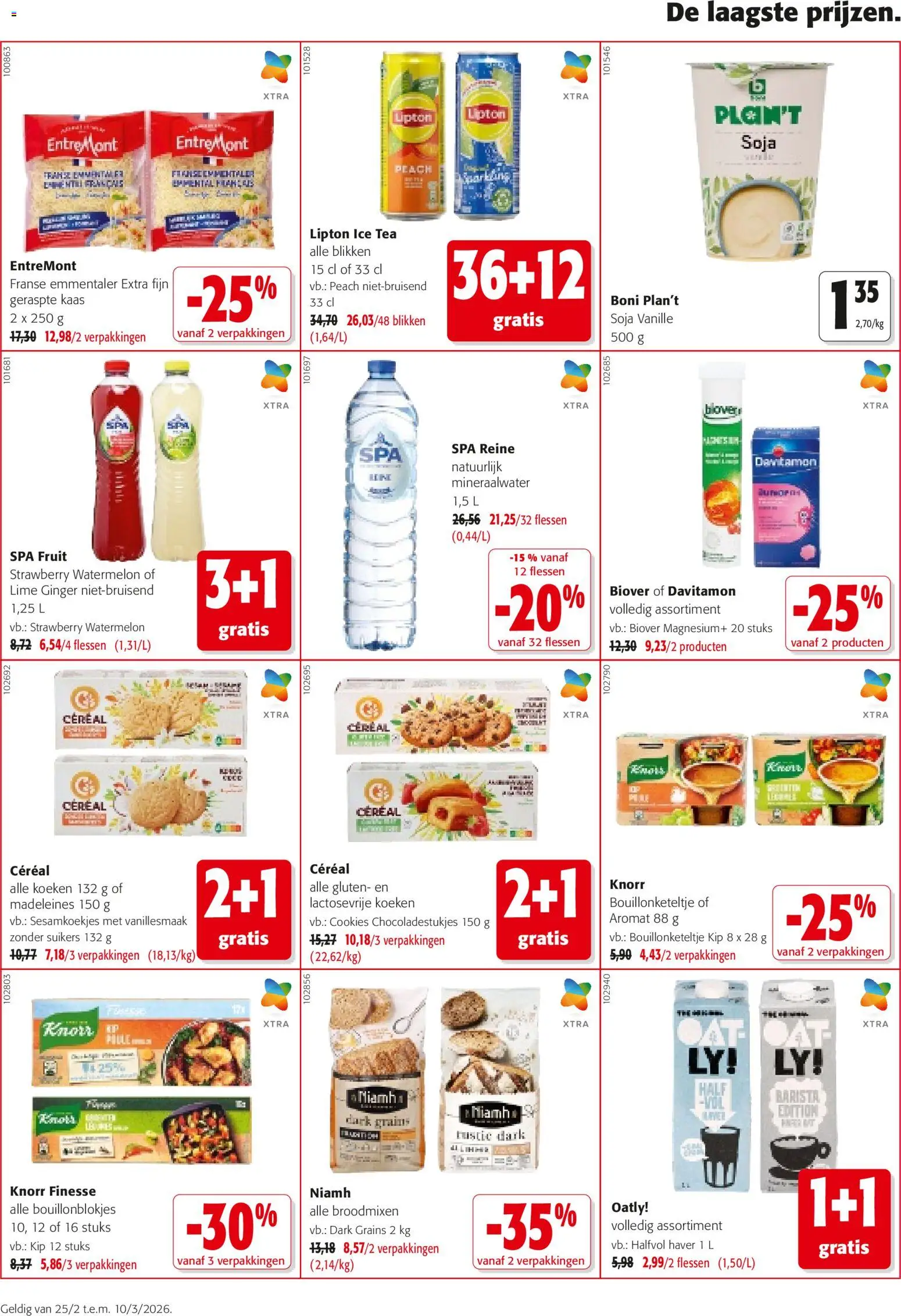 {H1} | Pagina: 16 | Producten: Haver, Kip, Mineraalwater, Kaas