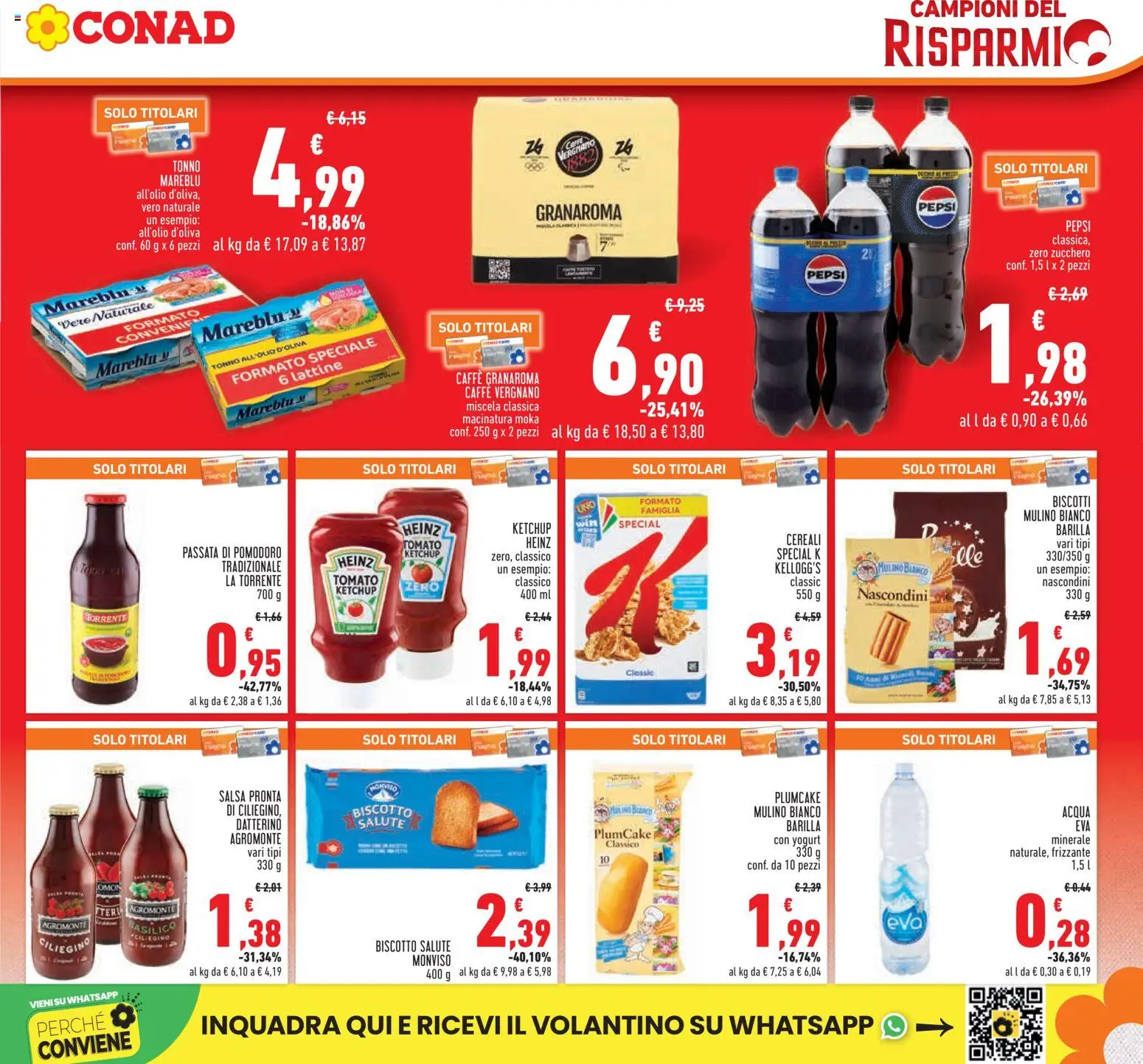 Volantino Conad del 27.12.2025 | Pagina: 3 | Prodotti: Yogurt, Caffè, Cereali, Pomodoro