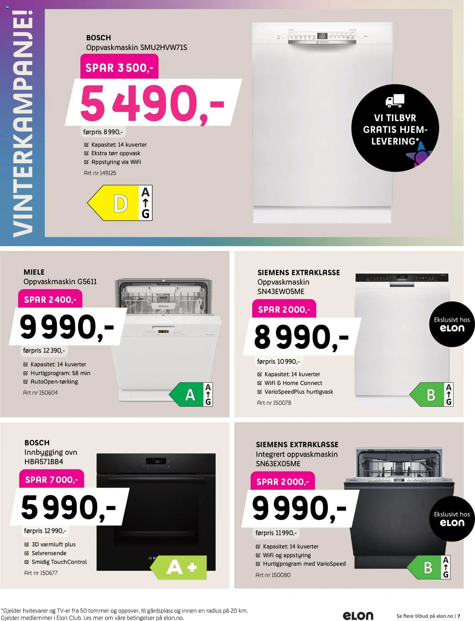 {H1} | Side: 7 | Produkter: Ovn, Oppvaskmaskin