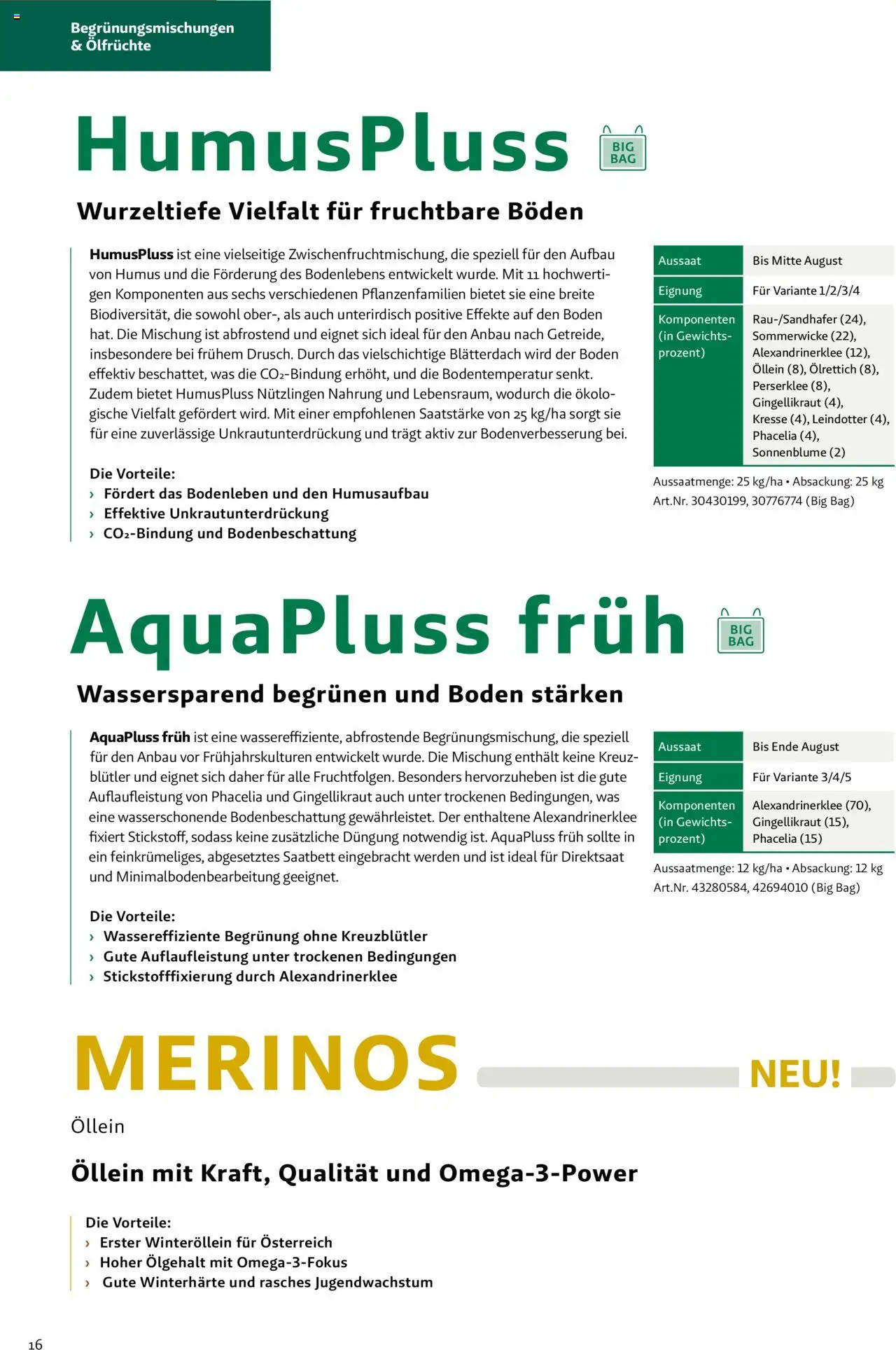 Lagerhaus Saatzeitung Herbst Trockengebiet gültig ab 01.09.2025 | Seite: 16