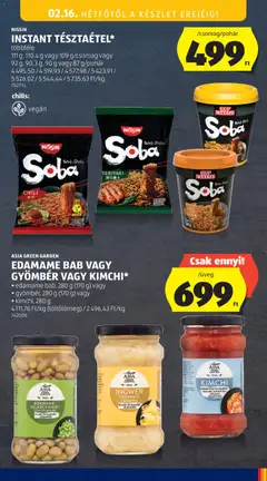 EDAMAME BAB VAGY GYÖMBÉR VAGY KIMCHI*, edamame bab, 280 g (170 g) vagy • gyömbér, 280 g (170 g) vagy • kimchi, 280 g - amely érvényes a következő dátumtól: 12.02.2026 | Oldal: 35 | Termékek: Gyömbér, Vegán
