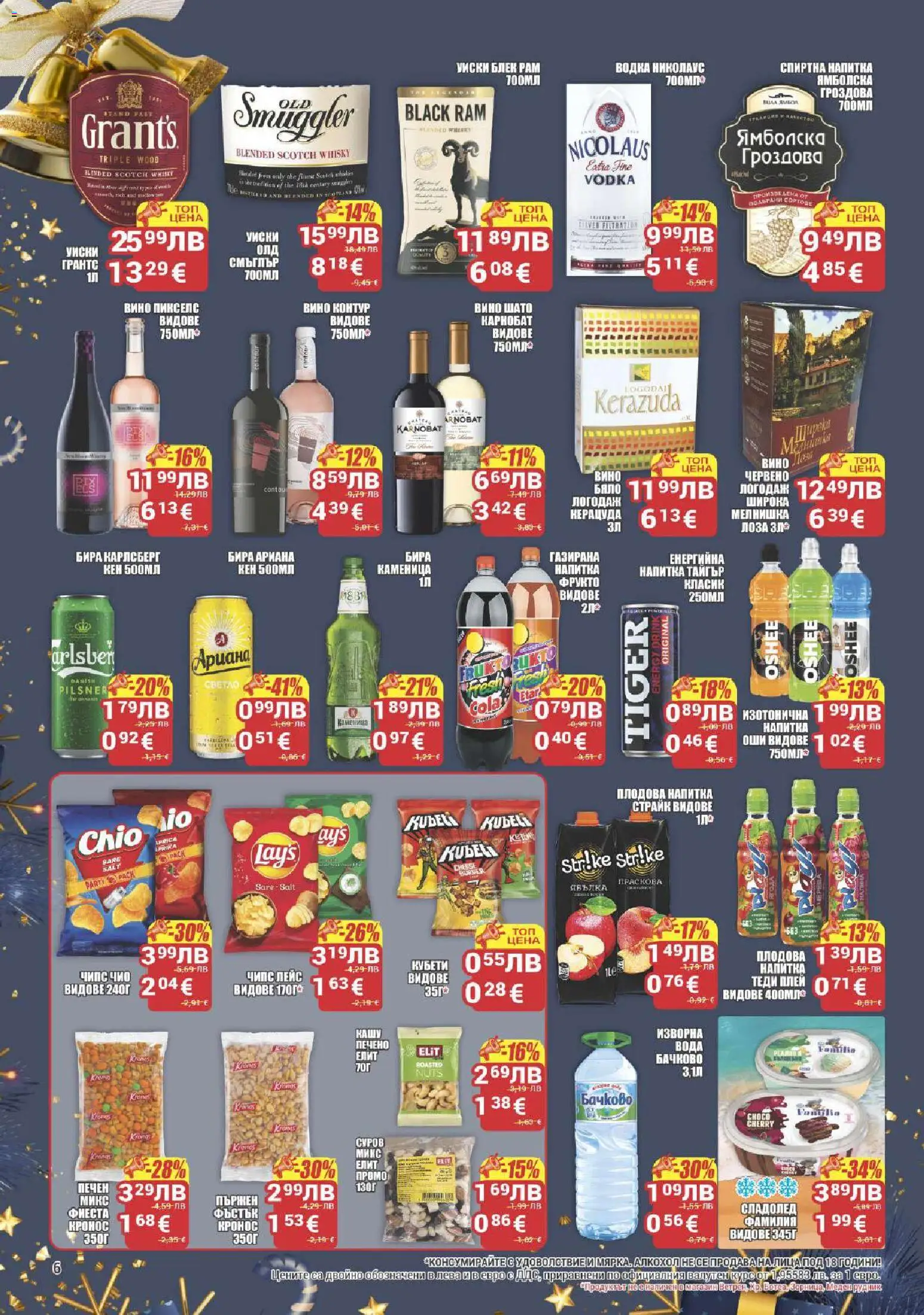 {H1} | Страница: 6 | Продукти: Чипс, Вино, Енергийна напитка, Напитка