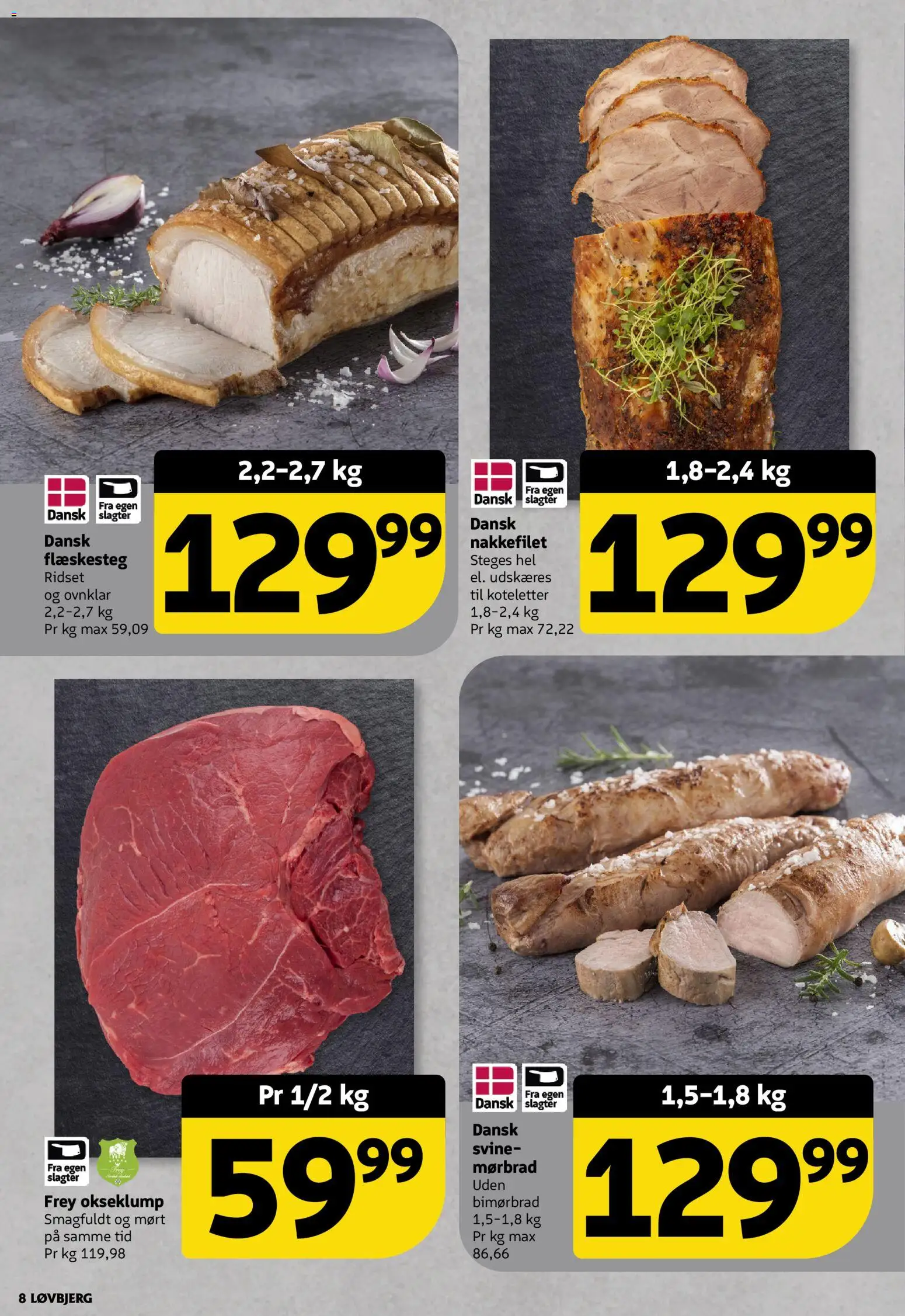 Løvbjerg tilbudsavis – gyldig fra 27.02.2026 | Side: 8 | Produkter: Koteletter, Flæskesteg, Nakkefilet