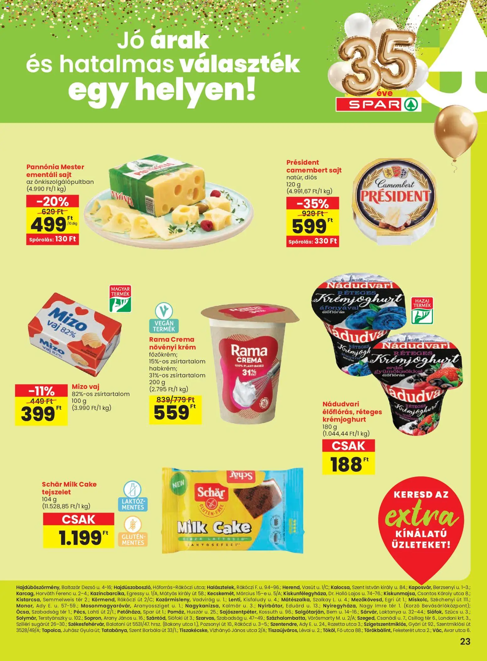 Spar akciós ujság - amely érvényes a következő dátumtól: 05.03.2026 | Oldal: 4 | Termékek: Rama, Ementáli sajt, Tejszelet, Camembert