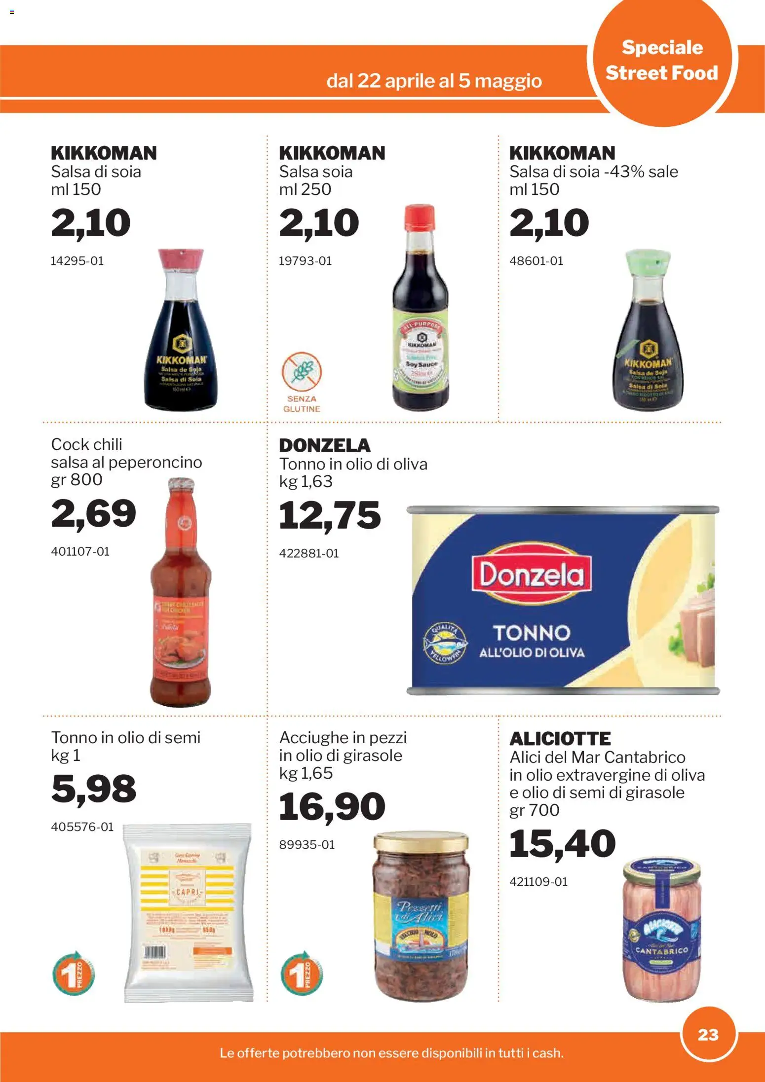 Volantino Sogegross del 22.04.2026 | Pagina: 23 | Prodotti: Salsa, Sale, Peperoncino, Tonno