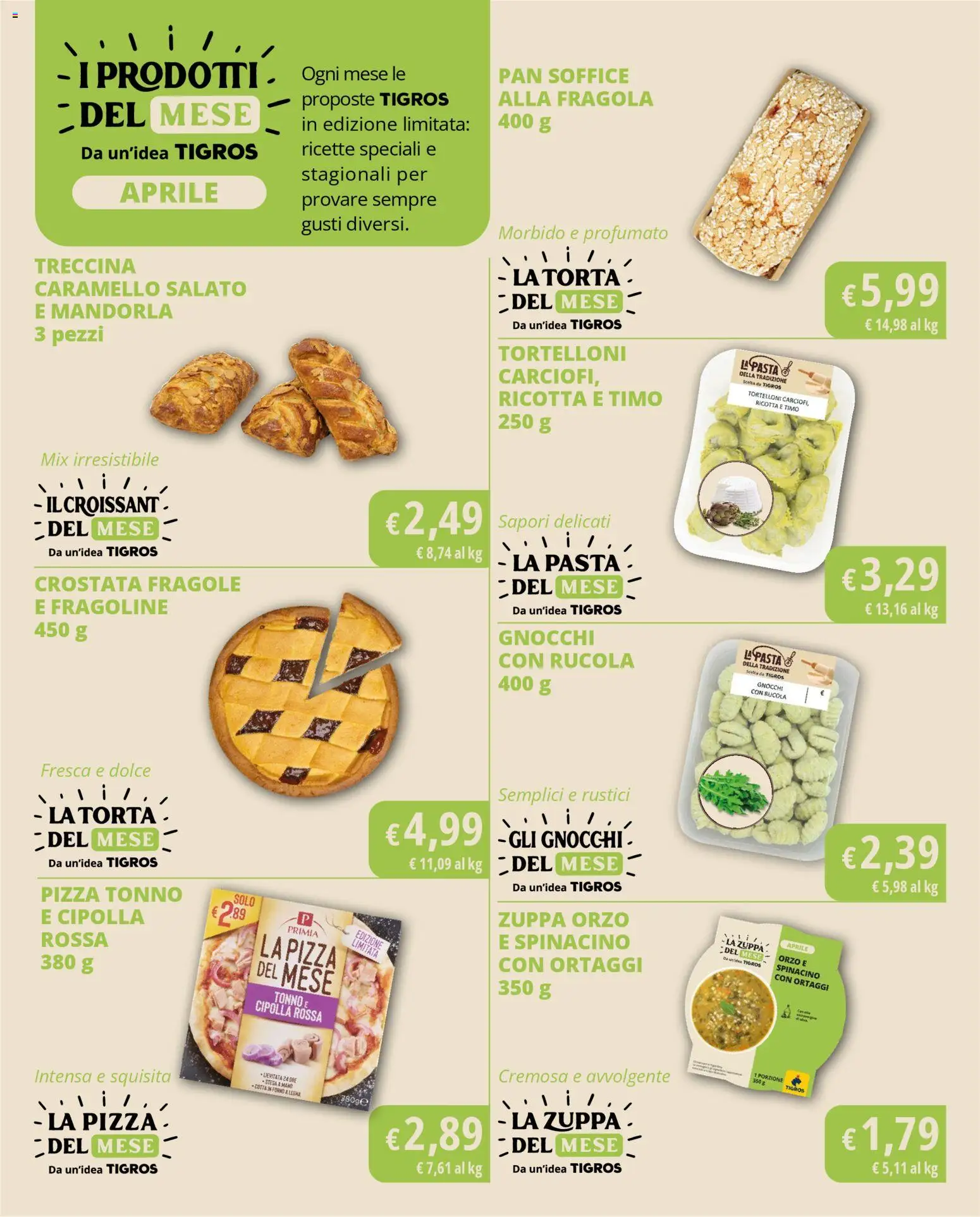 Volantino Tigros del 07.04.2026 | Pagina: 6 | Prodotti: Pizza, Rucola, Ricotta, Tortelloni