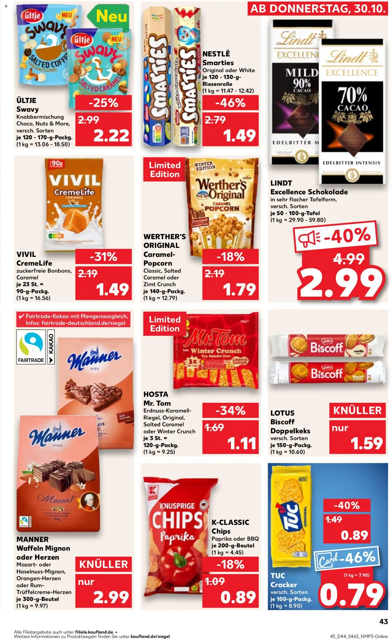 Kaufland prospekt Hamburg	 – gültig ab 02.11.2025 | Seite: 43 | Produkte: Schokolade, Rum, Lindt, Chips