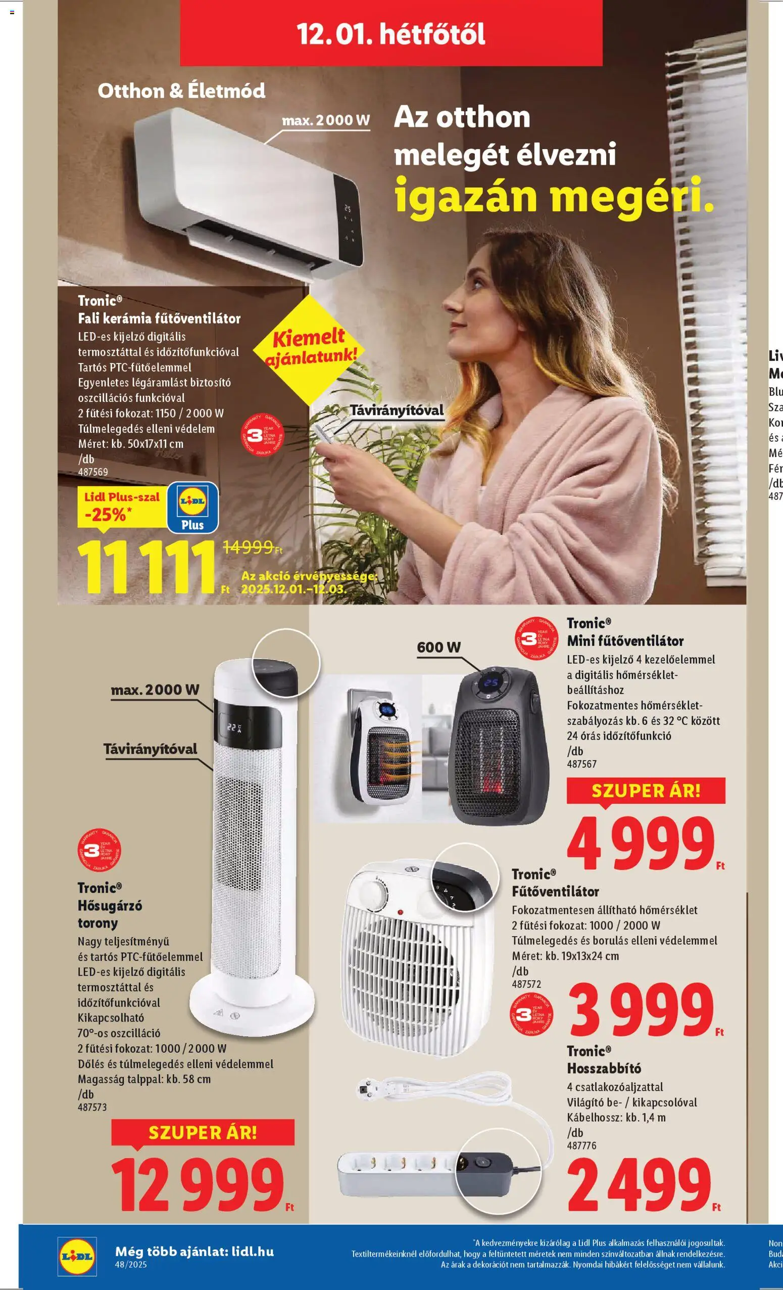 Lidl akciós ujság - amely érvényes a következő dátumtól: 27.11.2025 | Oldal: 54 | Termékek: Hosszabbító, Hősugárzó