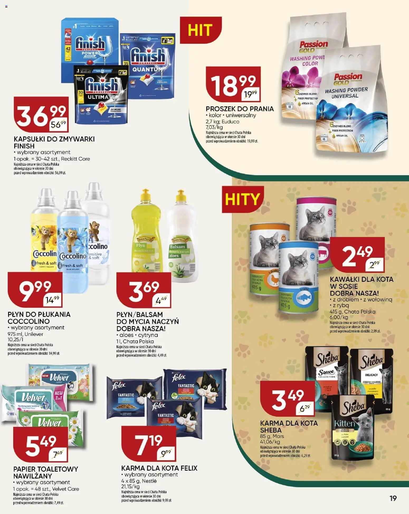 Chata Polska Gazetka od 15.01.2026 | Strona: 19 | Produkty: Cytryna, Wołowina, Finish, Proszek do prania