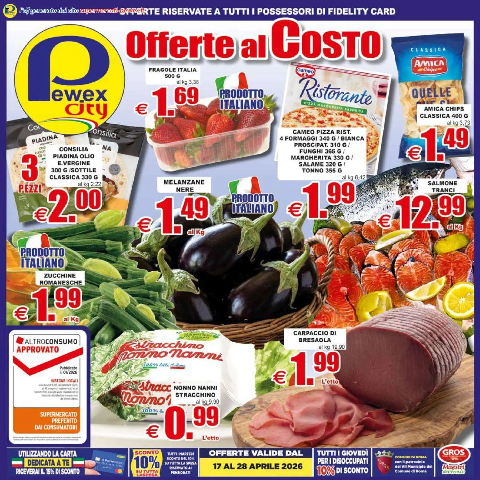 Volantino Pewex del 17.04.2026 | Pagina: 1 | Prodotti: Tè, Fragole, Piadina, Zucchine