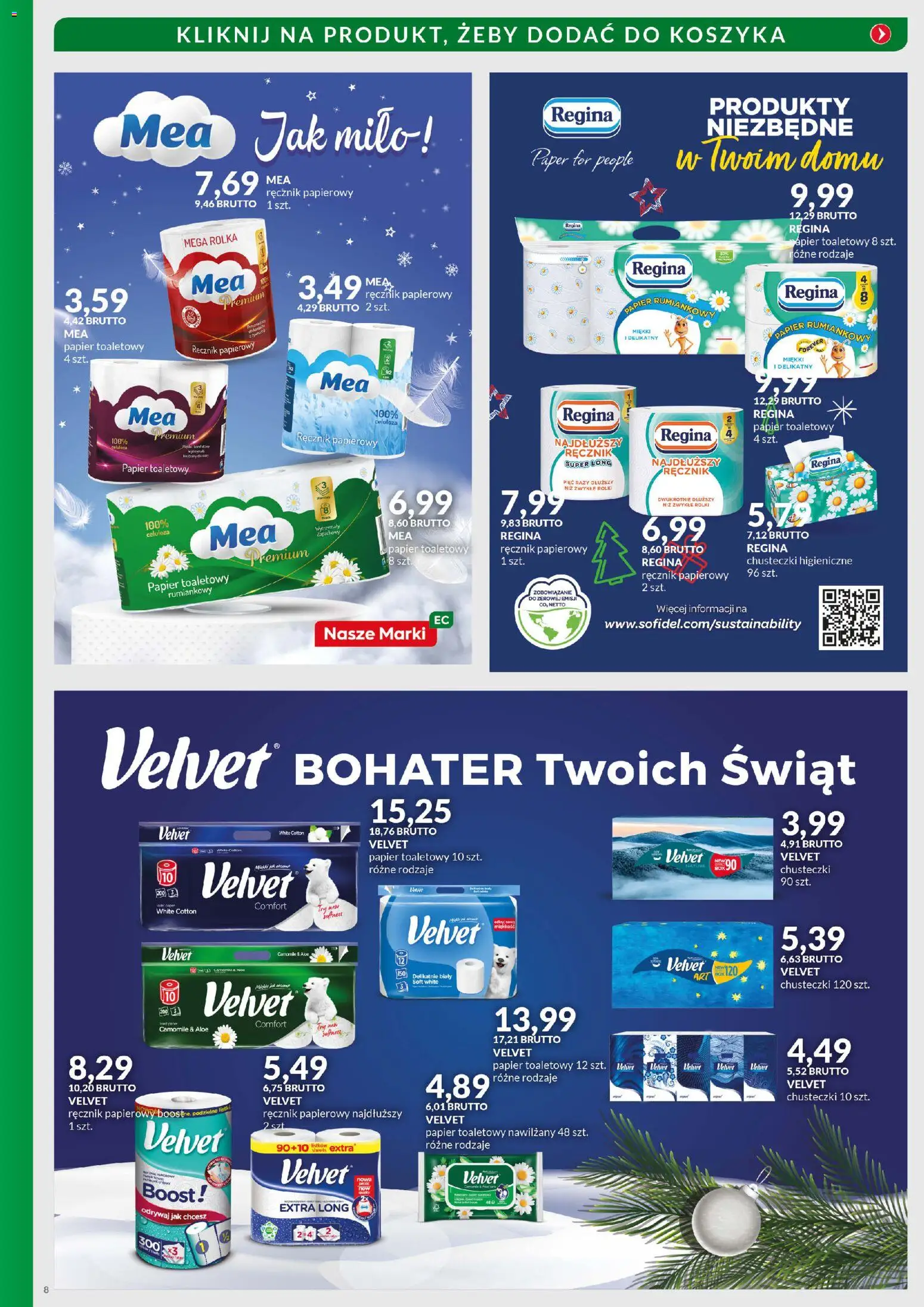 Eurocash Gazetka - Boże Narodzenie Sprzątanie od 03.11.2025 | Strona: 8 | Produkty: Papier toaletowy, Rolki, Chusteczki higieniczne, Ręcznik papierowy