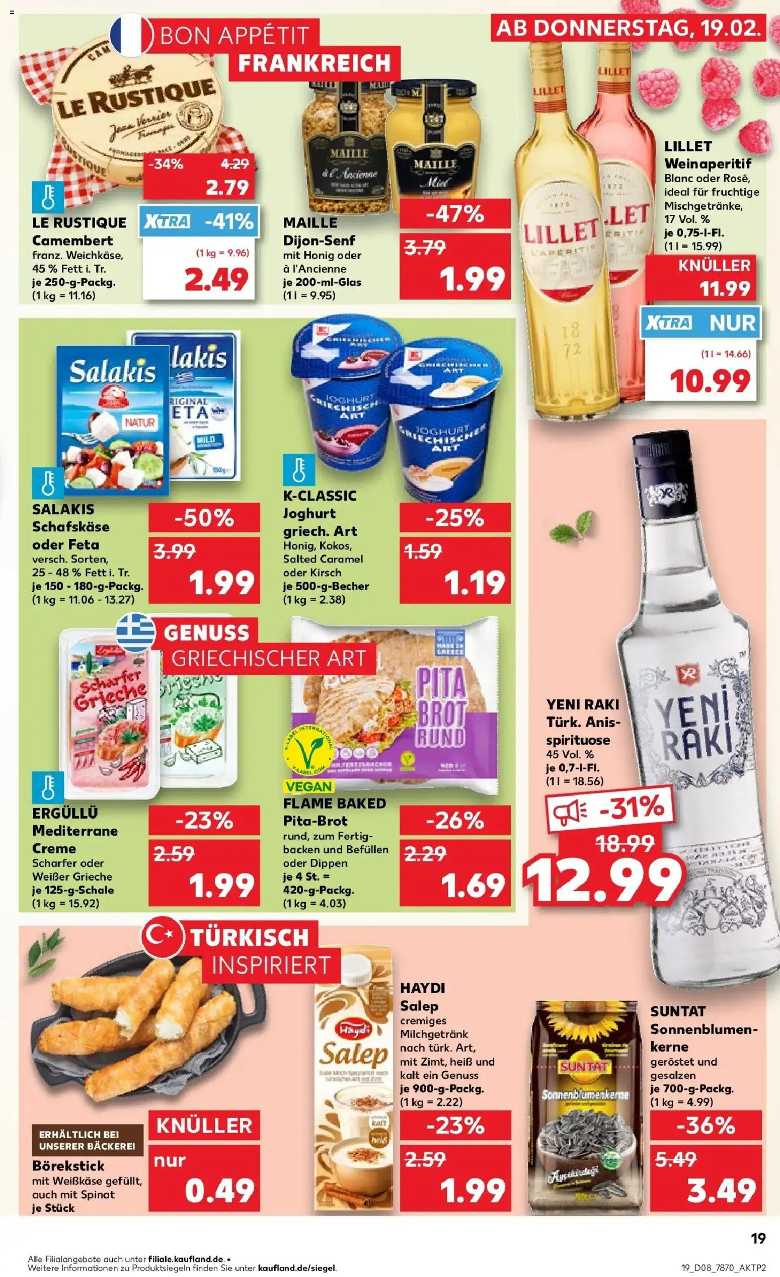 Kaufland prospekt Waldshut-Tiengen	 – gültig ab 22.02.2026 | Seite: 19 | Produkte: Bäckerei, Feta, Joghurt, Lillet