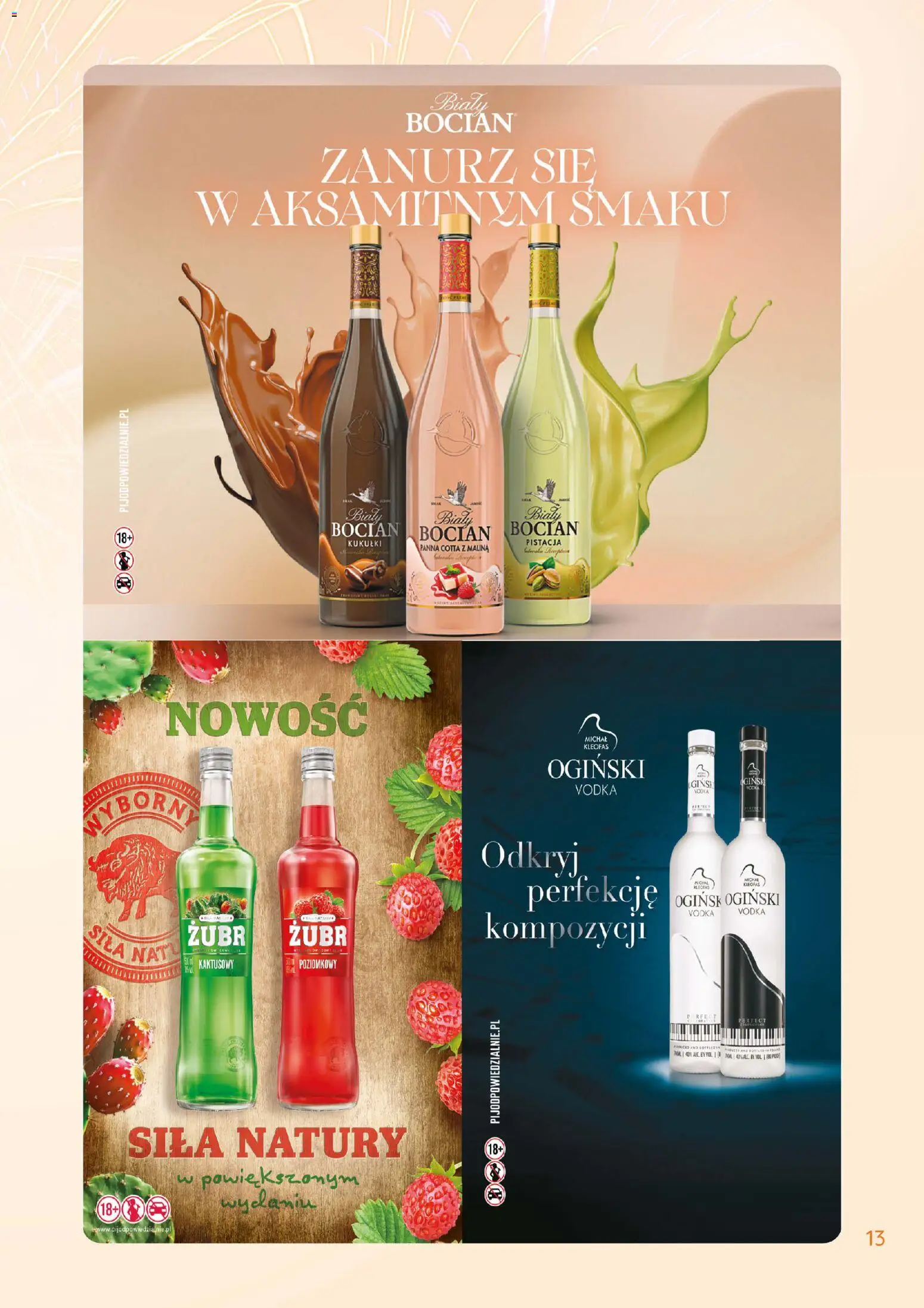 Eurocash Gazetka - Katalog Alkoholowy od 01.01.2026 | Strona: 13 | Produkty: Ogiński, Malina, Vodka