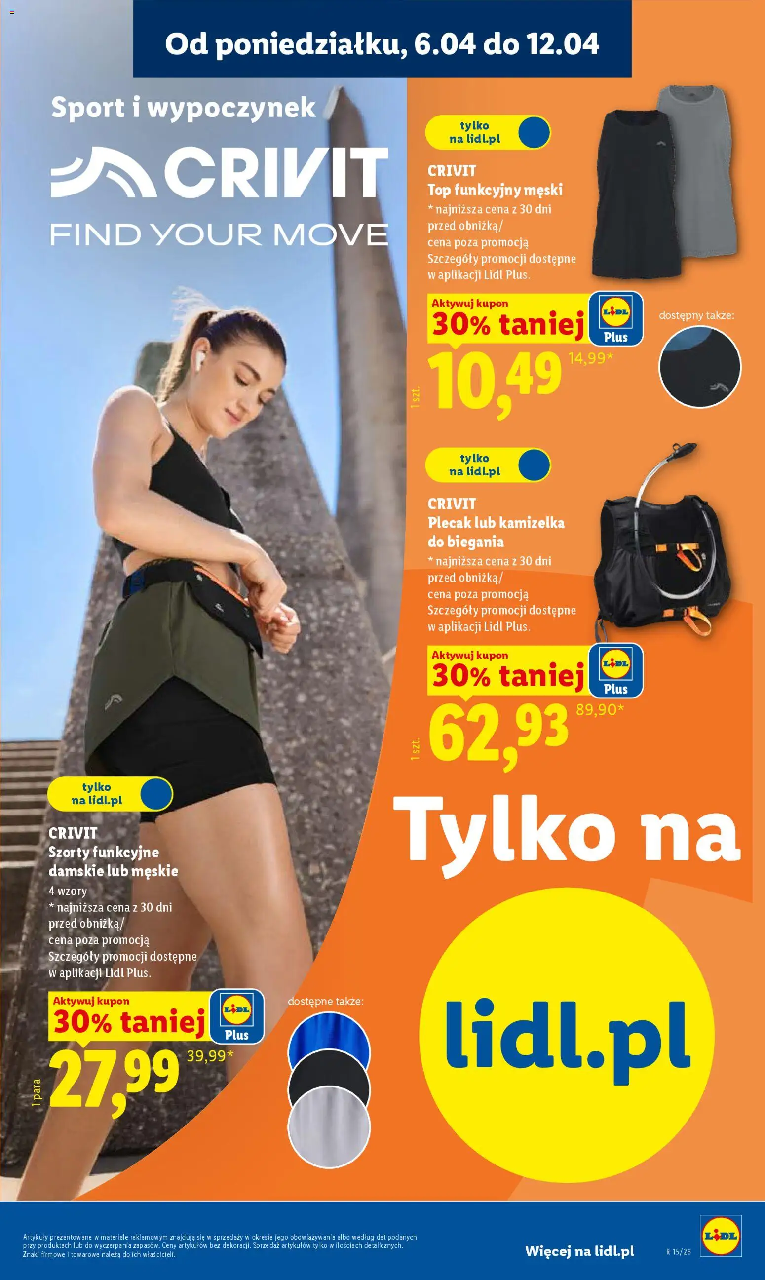 Lidl Katalog od 07.04.2026 | Strona: 35 | Produkty: Szorty, Kamizelka, Top, Plecak