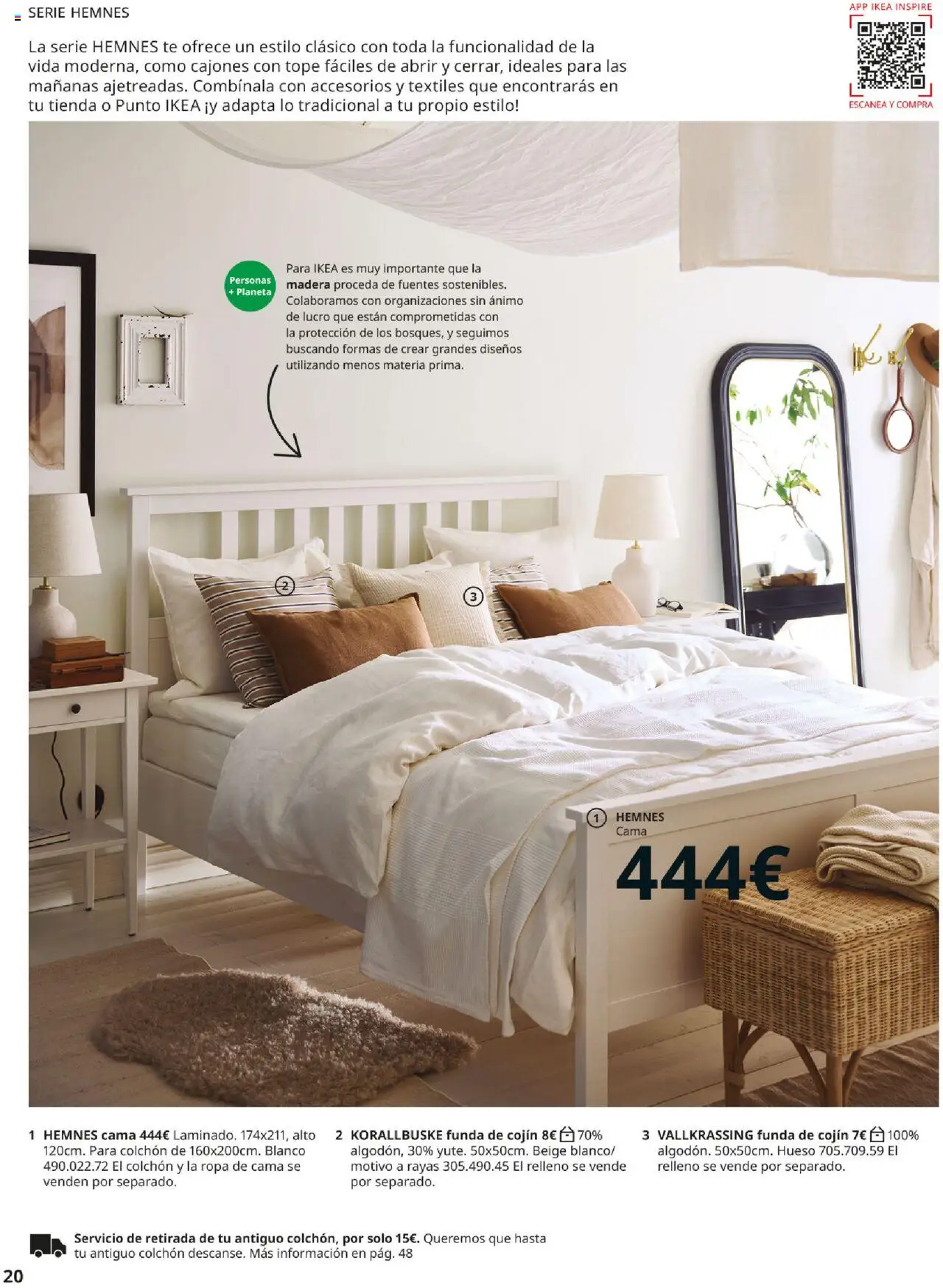 Catálogo IKEA Muebles para el dormitorio │ válido desde el 01.09.2025 | Página: 20 | Productos: Funda, Funda de cojín, Cama, Cojín