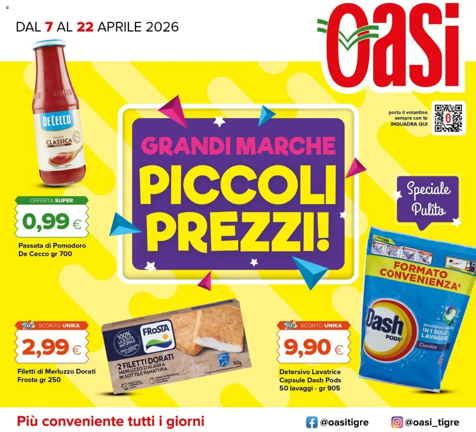 Volantino Oasi del 07.04.2026 | Pagina: 1 | Prodotti: Tè, Merluzzo, Farina, Passata di pomodoro