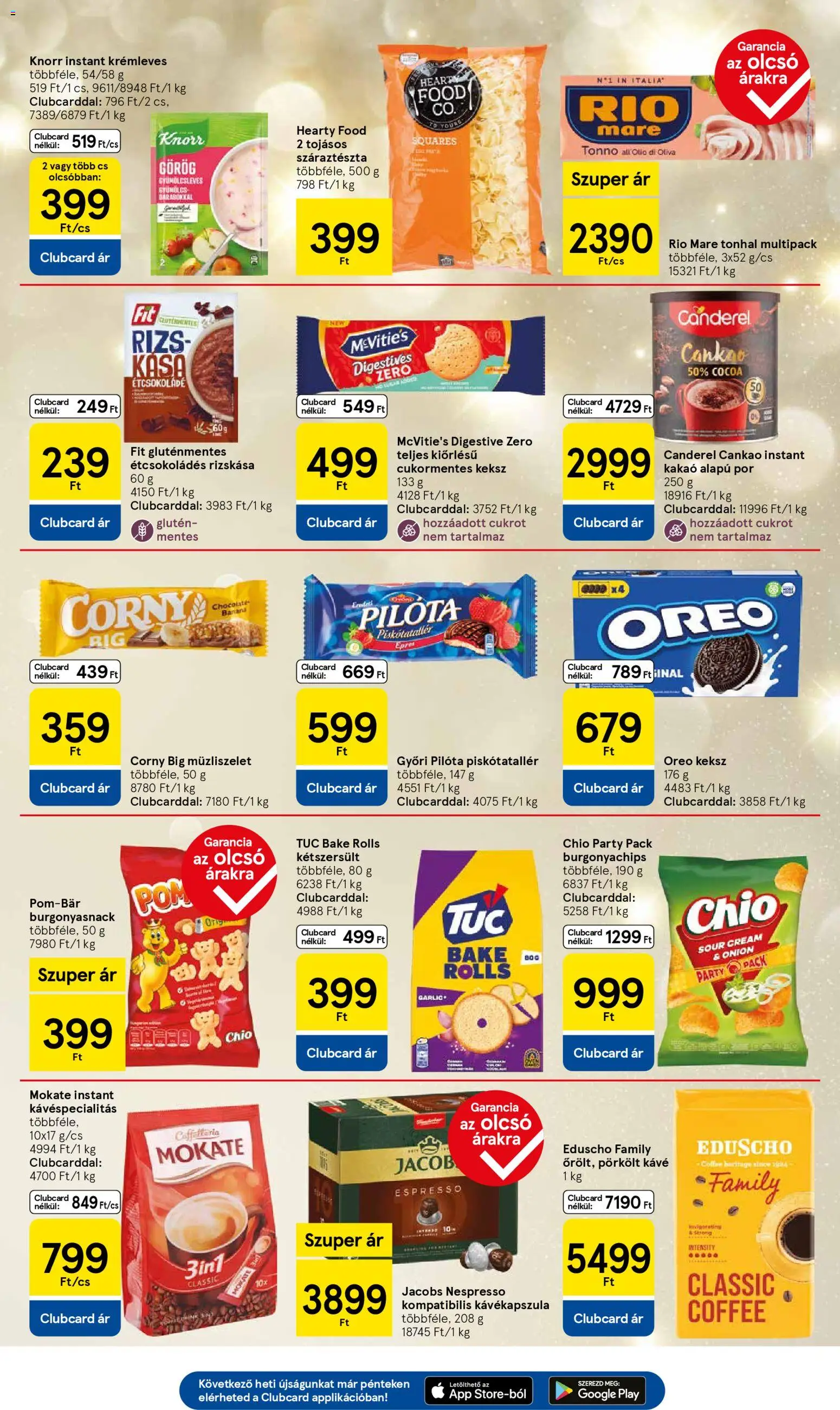 Tesco akciós ujság - amely érvényes a következő dátumtól: 13.11.2025 | Oldal: 5 | Termékek: Étcsokoládé, Gluténmentes, Müzliszelet, Keksz