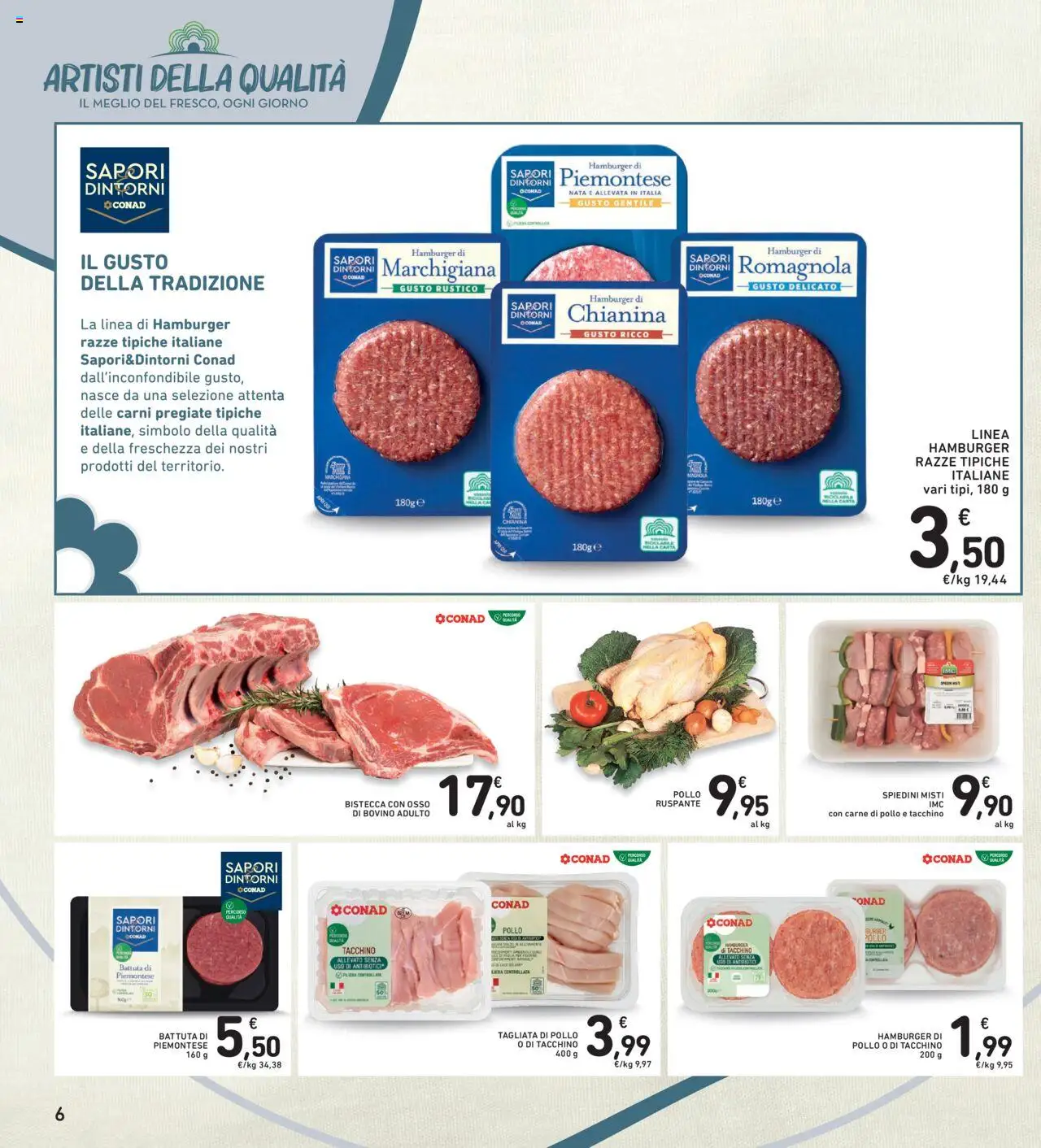 Volantino Spazio Conad del 12.08.2025 | Pagina: 6 | Prodotti: Bovino, Cd, Pollo, Hamburger