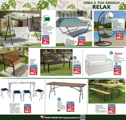 Anteprima del volantino Happy Casa volantino valido a partire dal 25.03.2026 | Pagina: 16 | Prodotti: Ombrellone, Panchina, Alluminio, Valigetta
