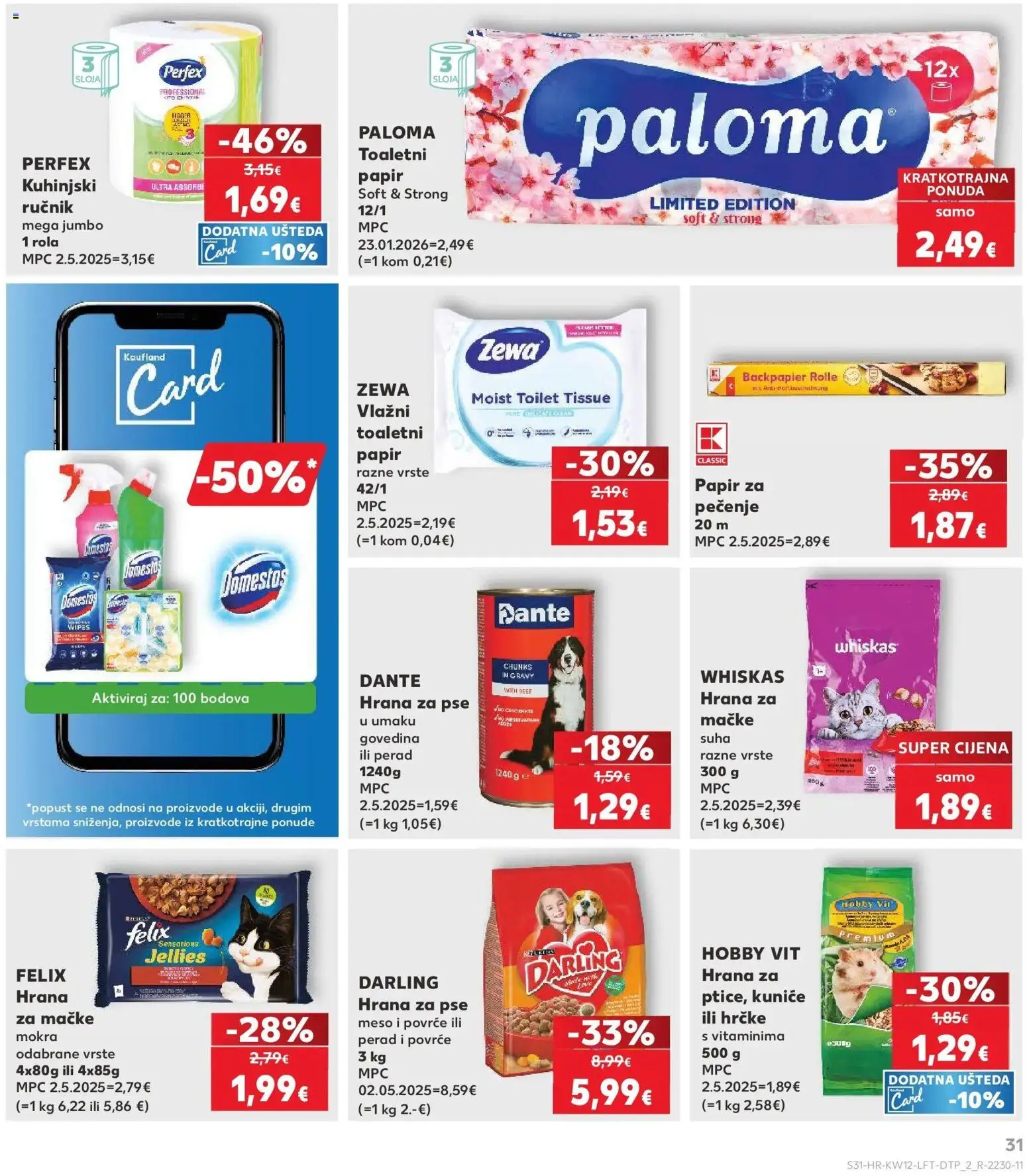 Kaufland katalog | vrijedi od 17.03.2026 | Stranica: 31 | Proizvodi: Ručnik, Povrće, Toaletni papir, Hrana za mačke
