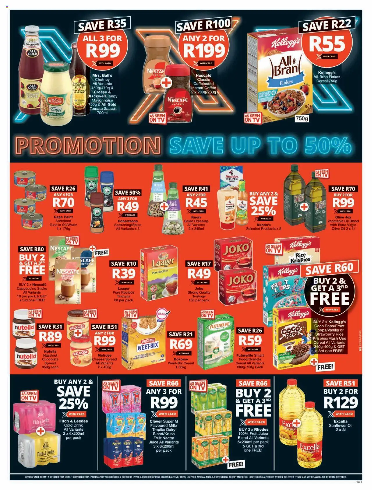 New Checkers catalogue – valid from 17.10.2025 | Page: 5 | Products: Salad dressing, Chocolate, Chicken, Salad
