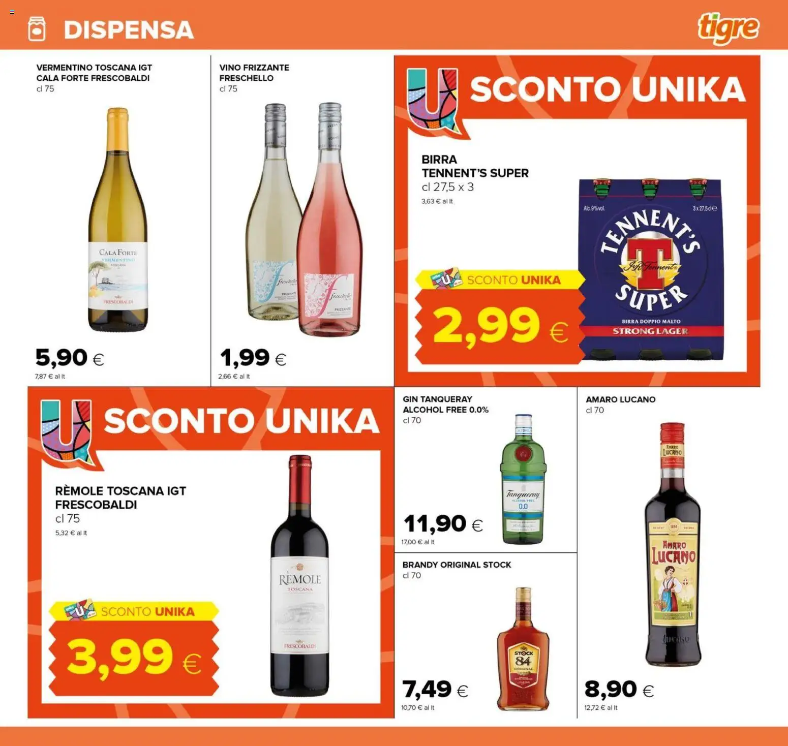 Volantino Tigre del 21.11.2025 | Pagina: 15 | Prodotti: Tennent's, Birra, Vino, Brandy