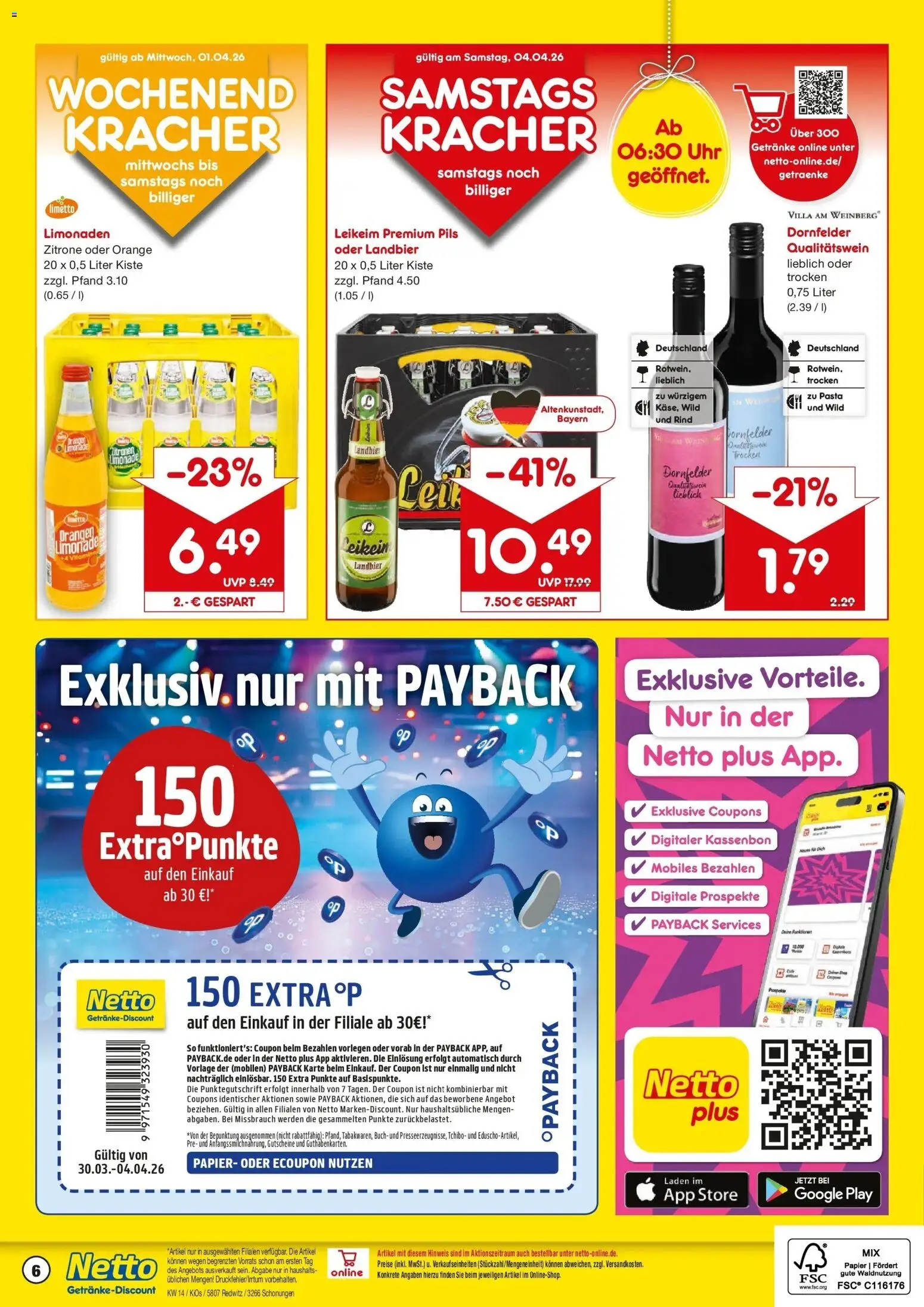 Netto Marken-Discount Prospekt Schonungen	 – gültig ab 30.03.2026 | Seite: 6 | Produkte: Pils, Orangen, Zitrone, Uhr