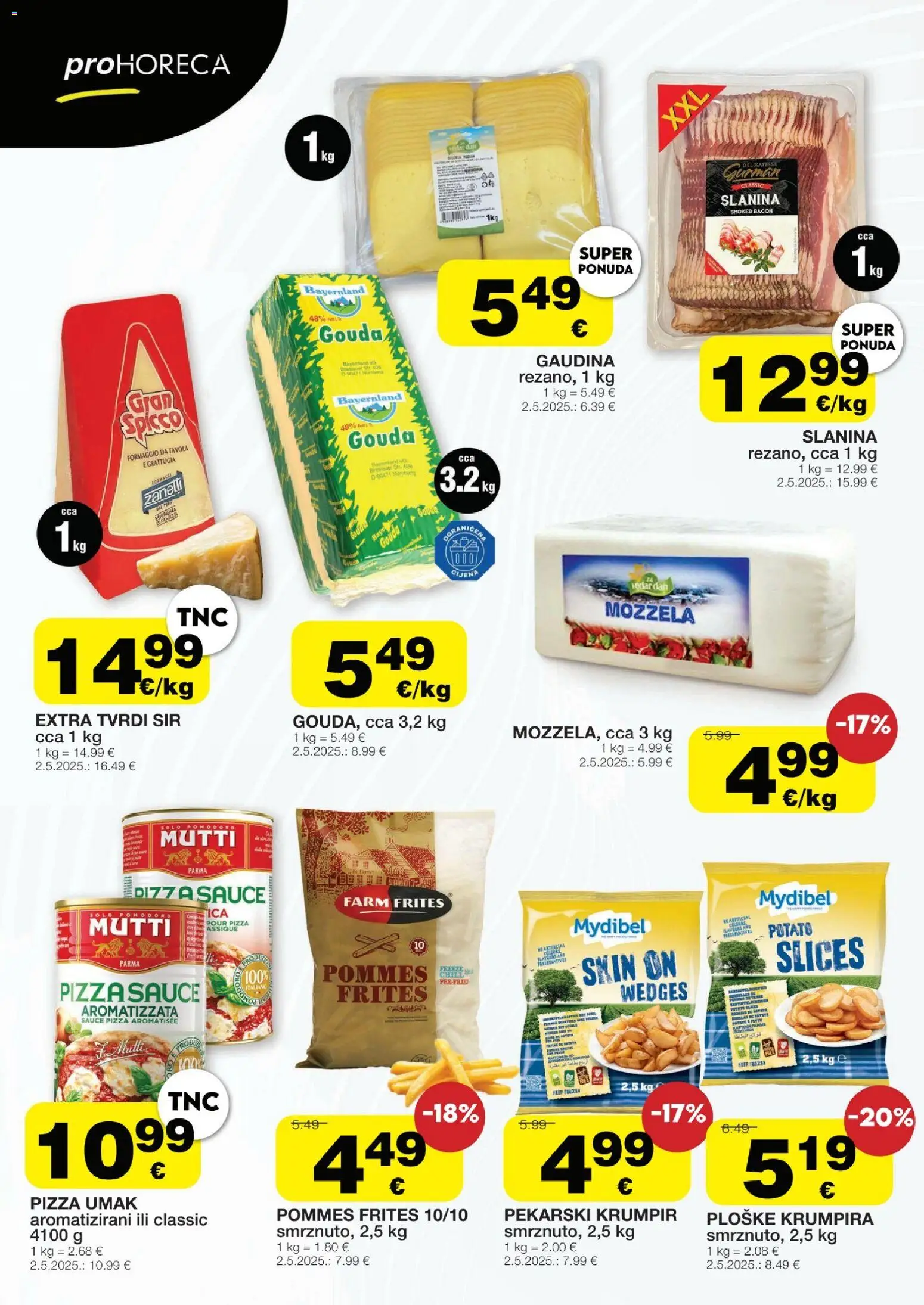 Stanić Diskont katalog | vrijedi od 23.04.2026 | Stranica: 2 | Proizvodi: Sir, Pizza, Slanina, Krumpir