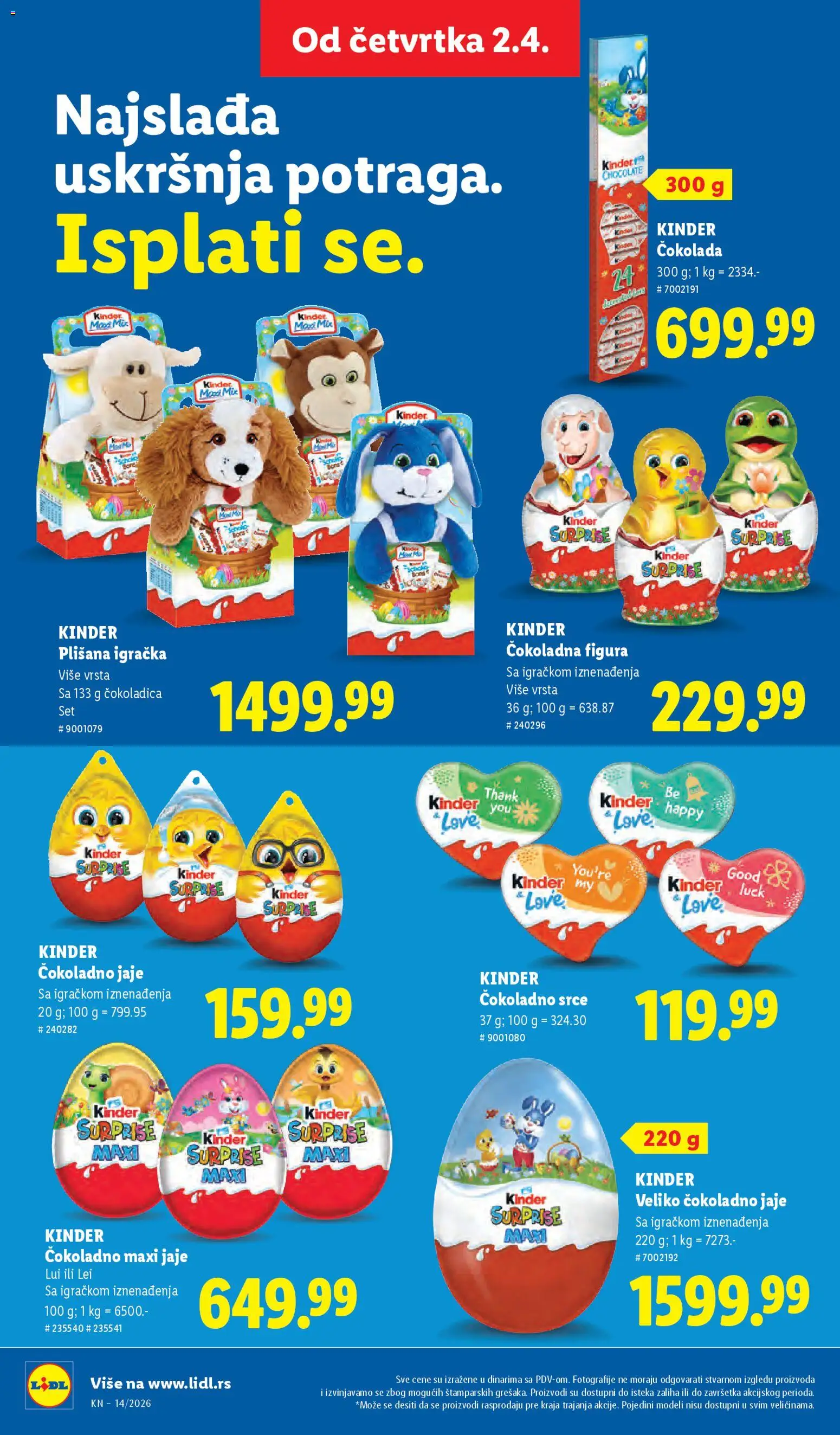 Lidl katalog - važi od 02.04.2026 | Strana: 58 | Proizvode: Čokolada