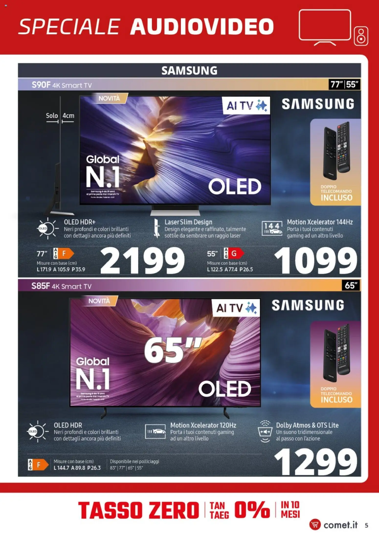 Volantino Comet del 23.01.2026 | Pagina: 5 | Prodotti: Tv samsung, Telecomando, TV, Samsung