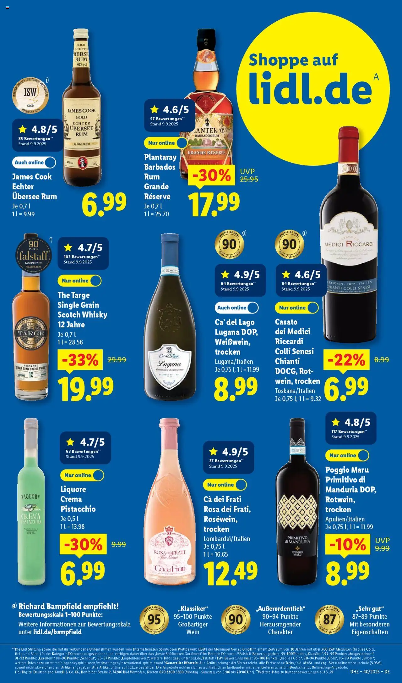 Lidl Prospekt 	 – gültig ab 29.09.2025 | Seite: 57 | Produkte: Whisky, Rum, Bad, Wein