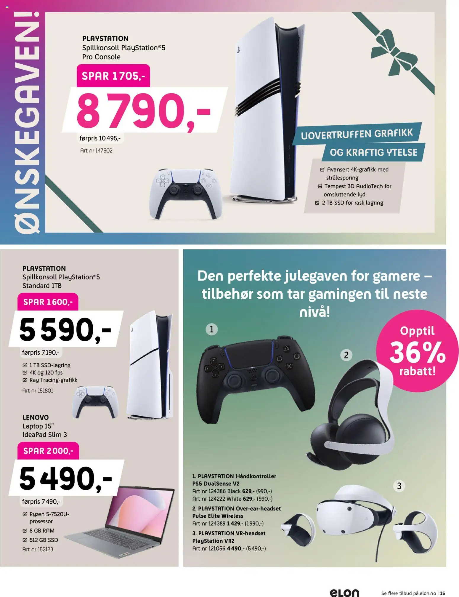 {H1} | Side: 15 | Produkter: Lyd, Spillkonsoll, Playstation, Суміш дитяча