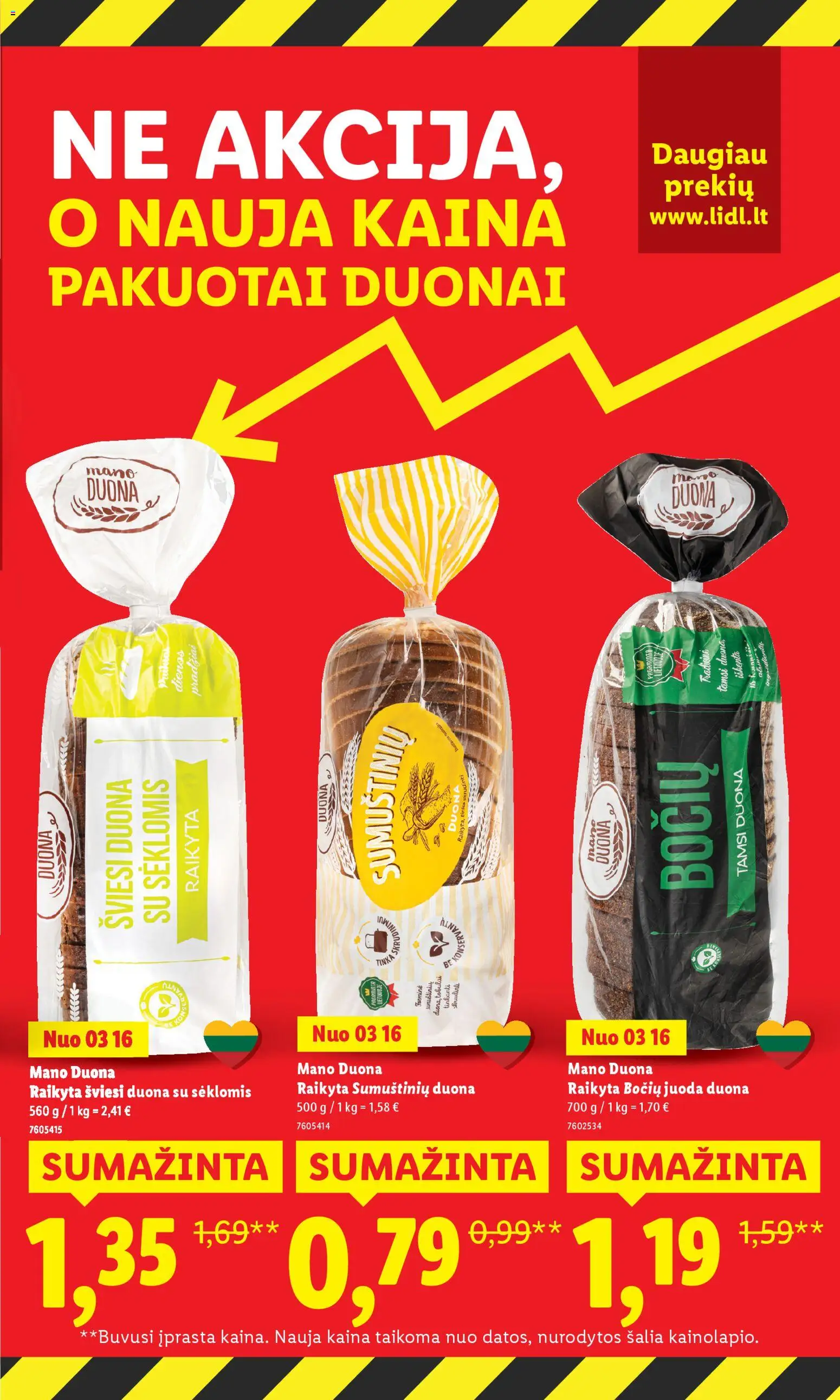 LIDL akcijos nuo 16.03.2026 | Puslapis: 3 | Prekių: Duona