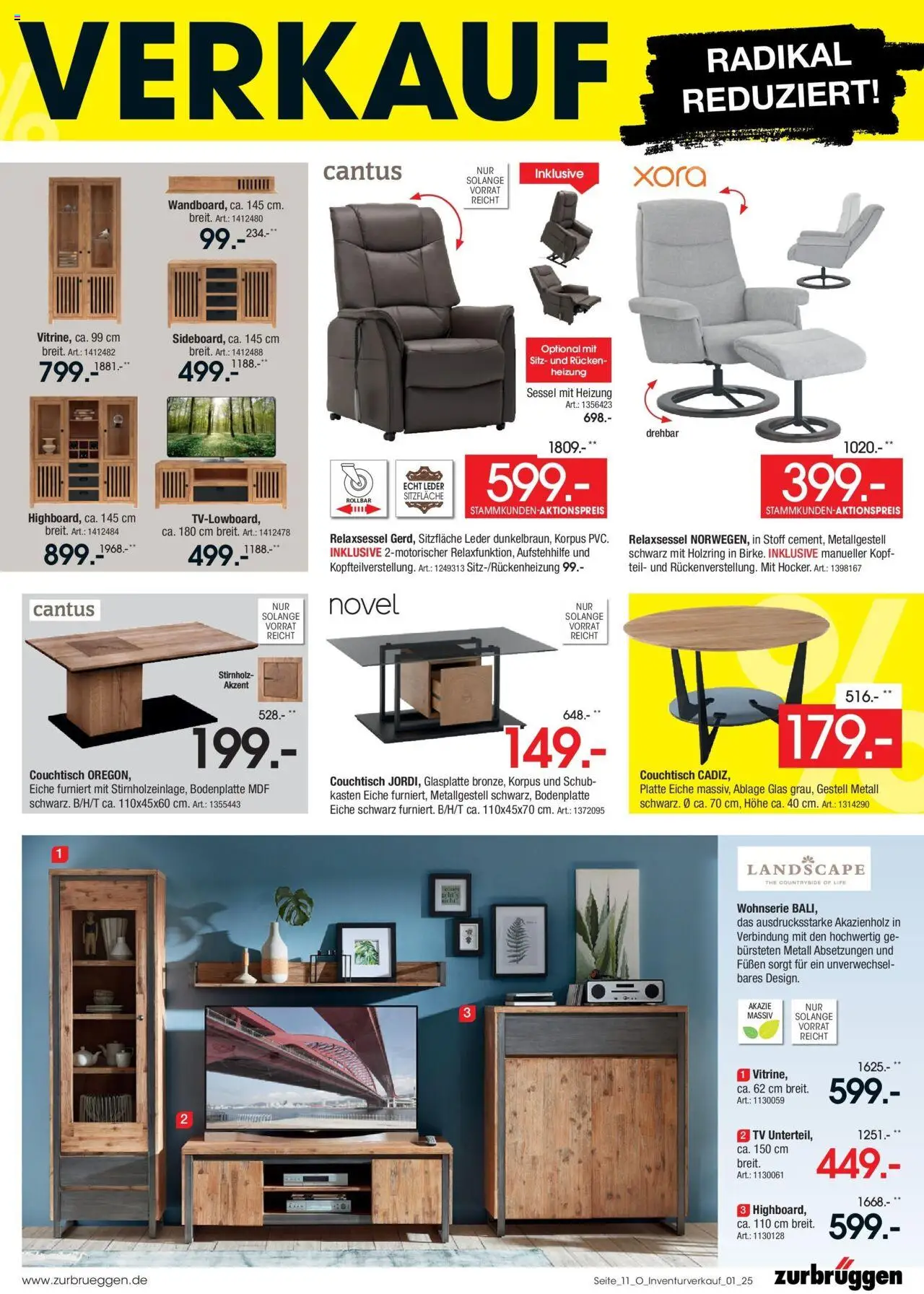 Zurbrüggen Großer Inventurverkauf – gültig ab 18.05.2025 | Seite: 5 | Produkte: Relaxsessel, Sessel, Couchtisch, TV