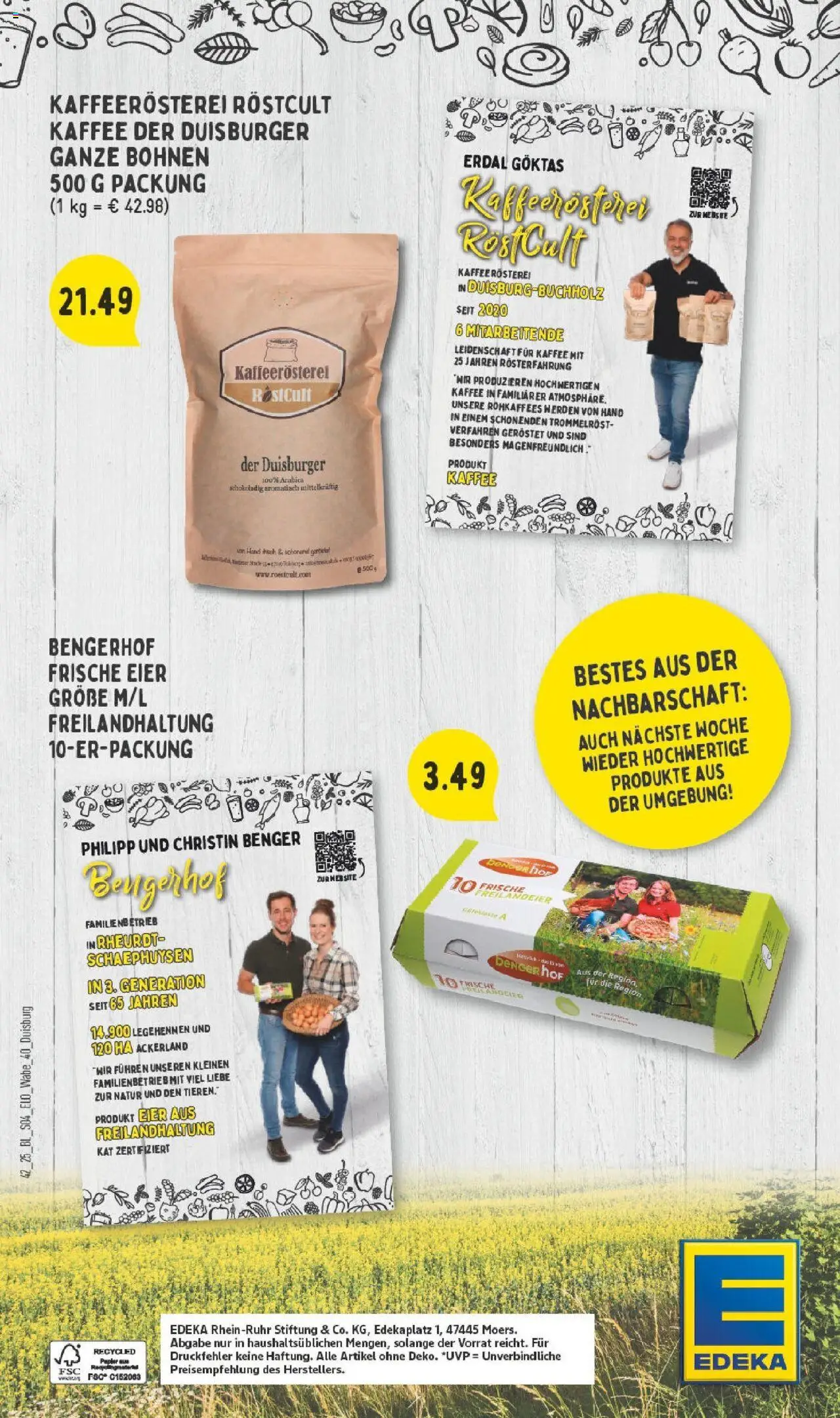 Edeka prospekt Duisburg-Walsum	 – gültig ab 13.10.2025 | Seite: 28 | Produkte: Eier, Kaffee