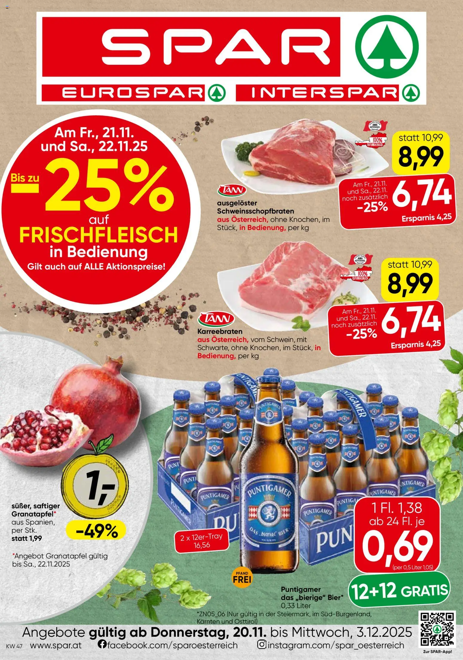 Spar Flugblatt - Tirol gültig ab 20.11.2025 | Seite: 1