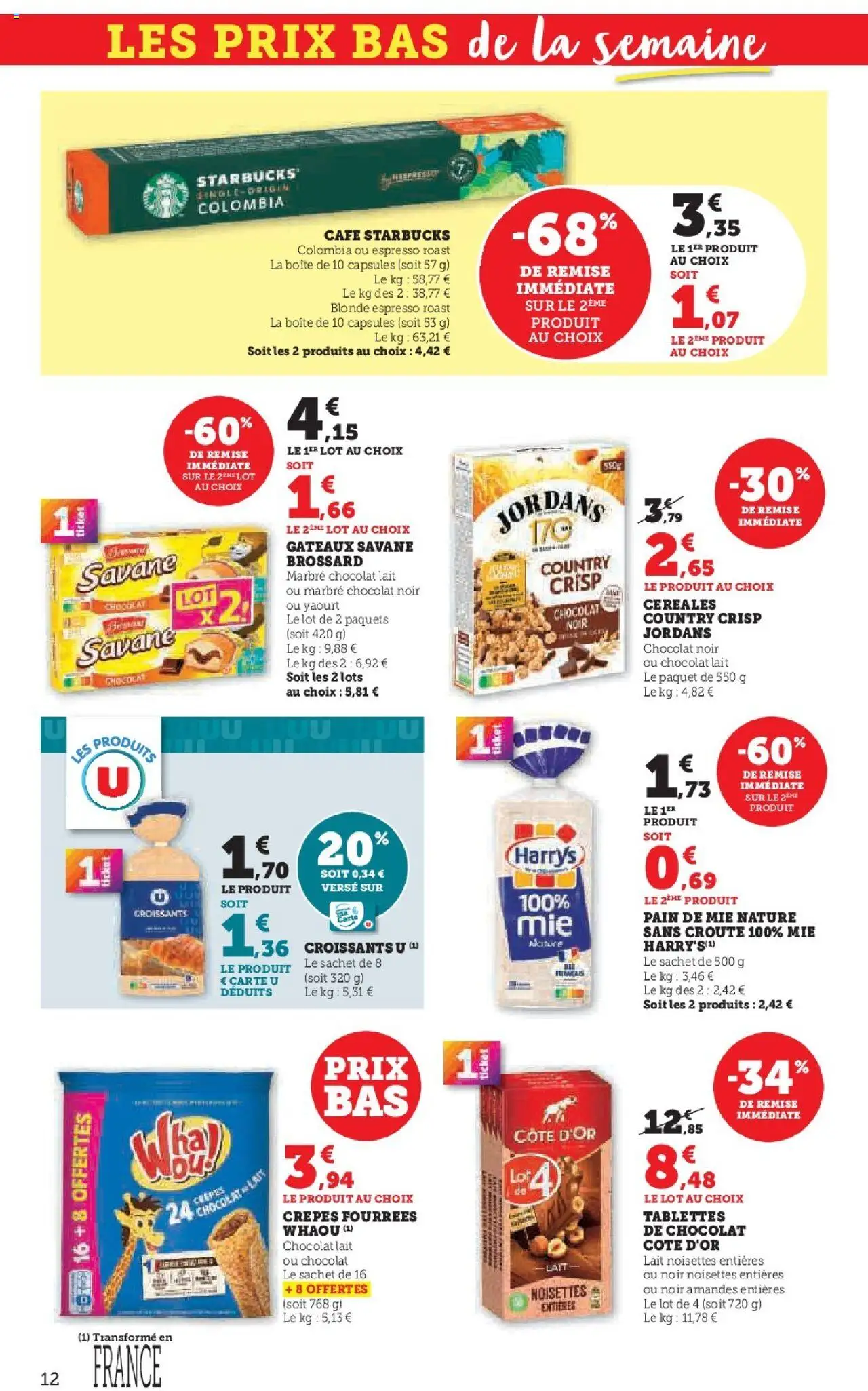 {H1} | Page: 12 | Produits: Noisettes, Yaourt, Céréales, Amandes