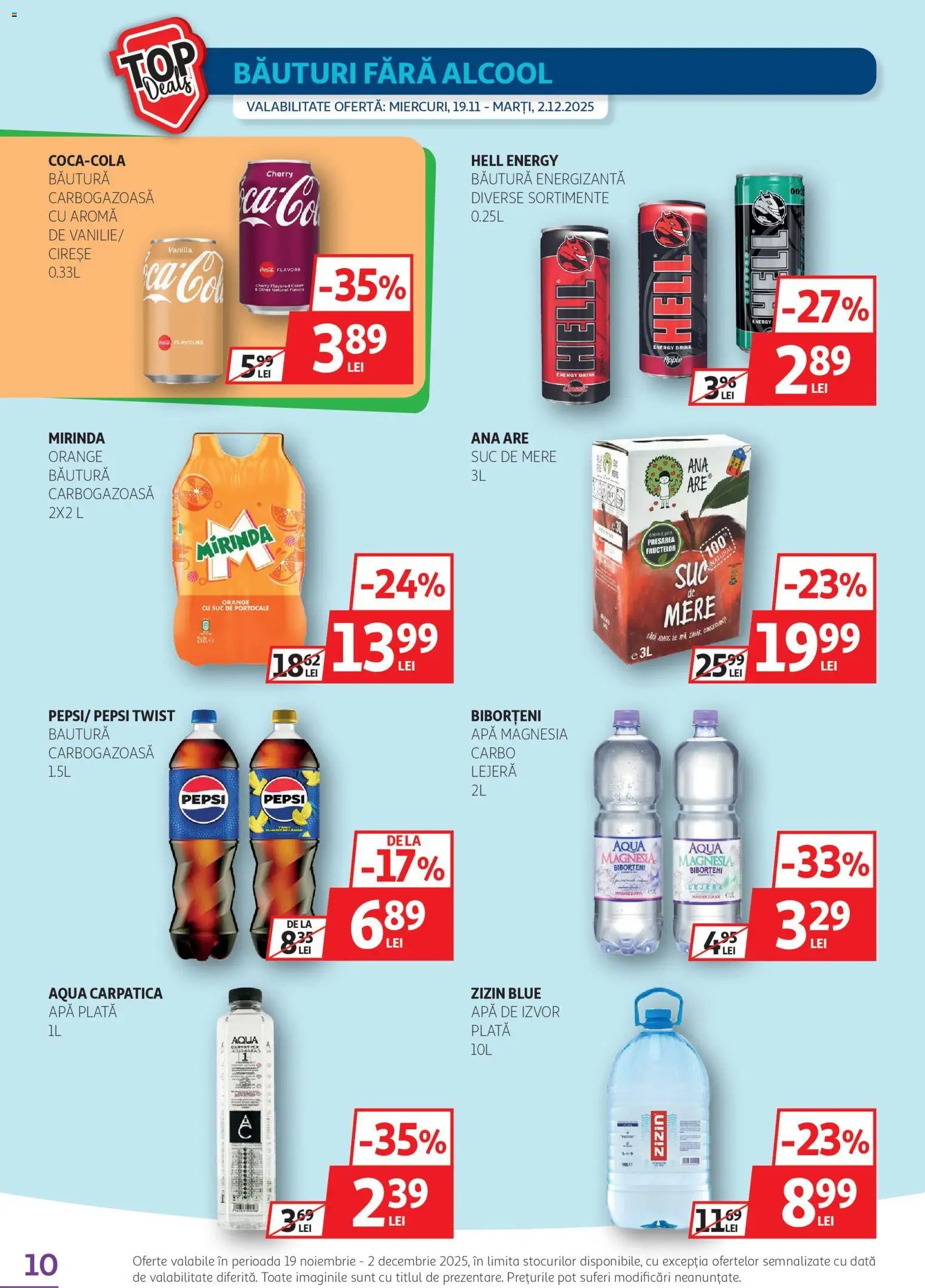 Noul catalog Auchan – valabil de la 19.11.2025 | Pagină: 10 | Produse: Apple, Băutură energizantă, Cireșe, Apă