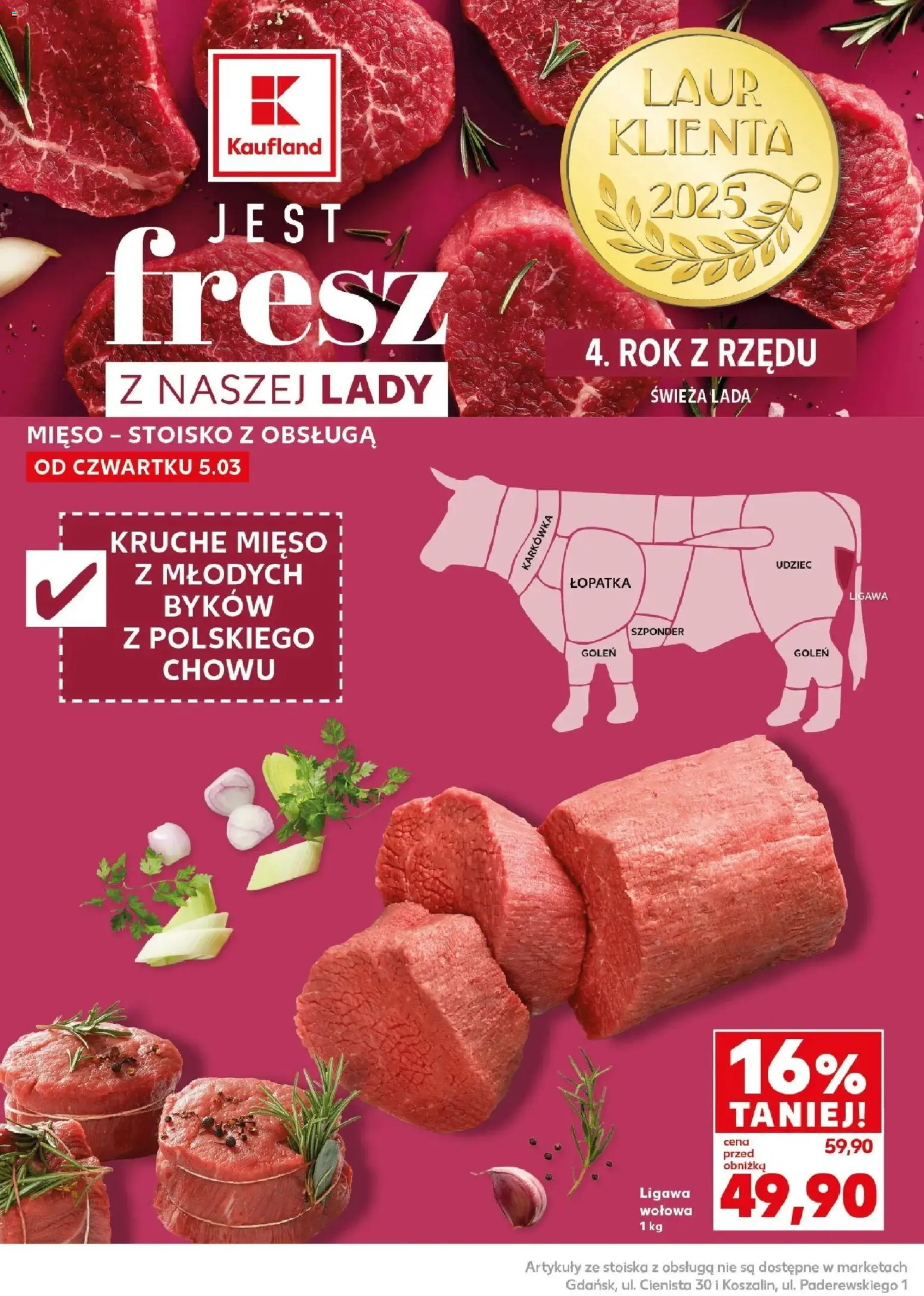 Kaufland gazetka - Mocny start od 09.03.2026 | Strona: 14 | Produkty: Karkówka, Mięso