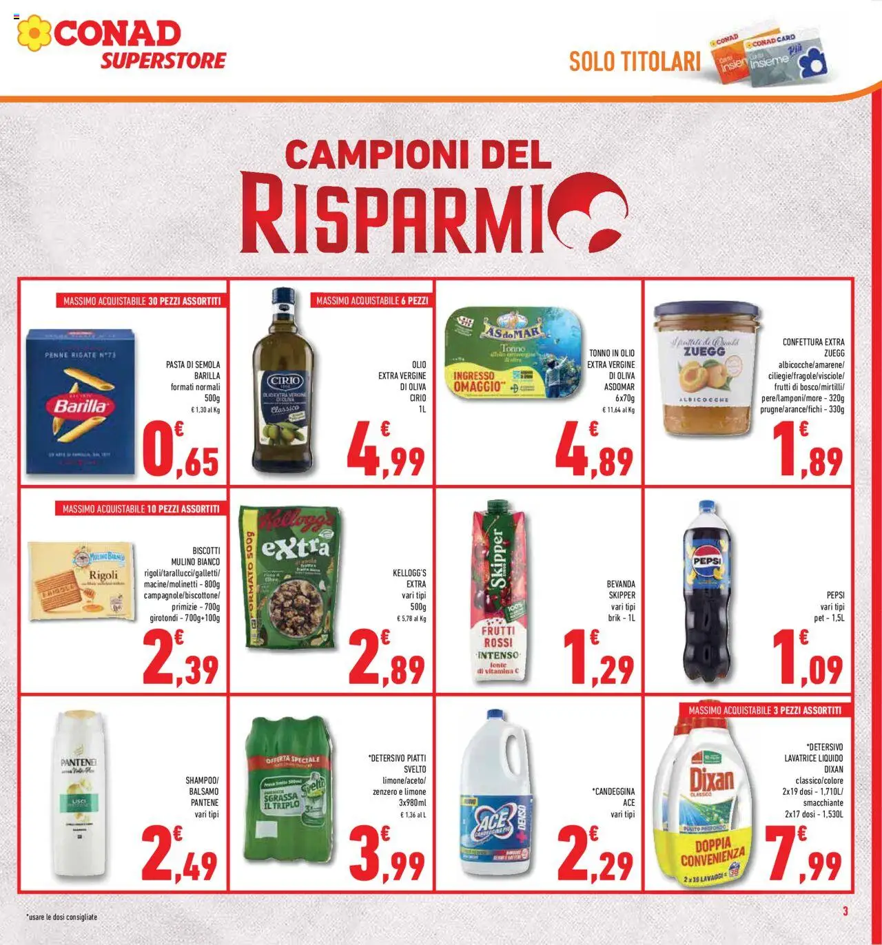 Volantino Conad del 10.09.2025 | Pagina: 3 | Prodotti: Balsamo, Olio, Olio extra vergine, Pepsi