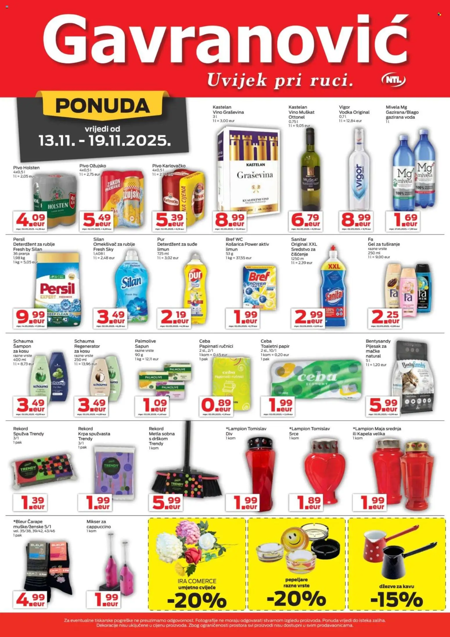 Gavranović katalog | vrijedi od 13.11.2025 | Stranica: 4 | Proizvodi: Sapun, Voda, Cappuccino, Persil